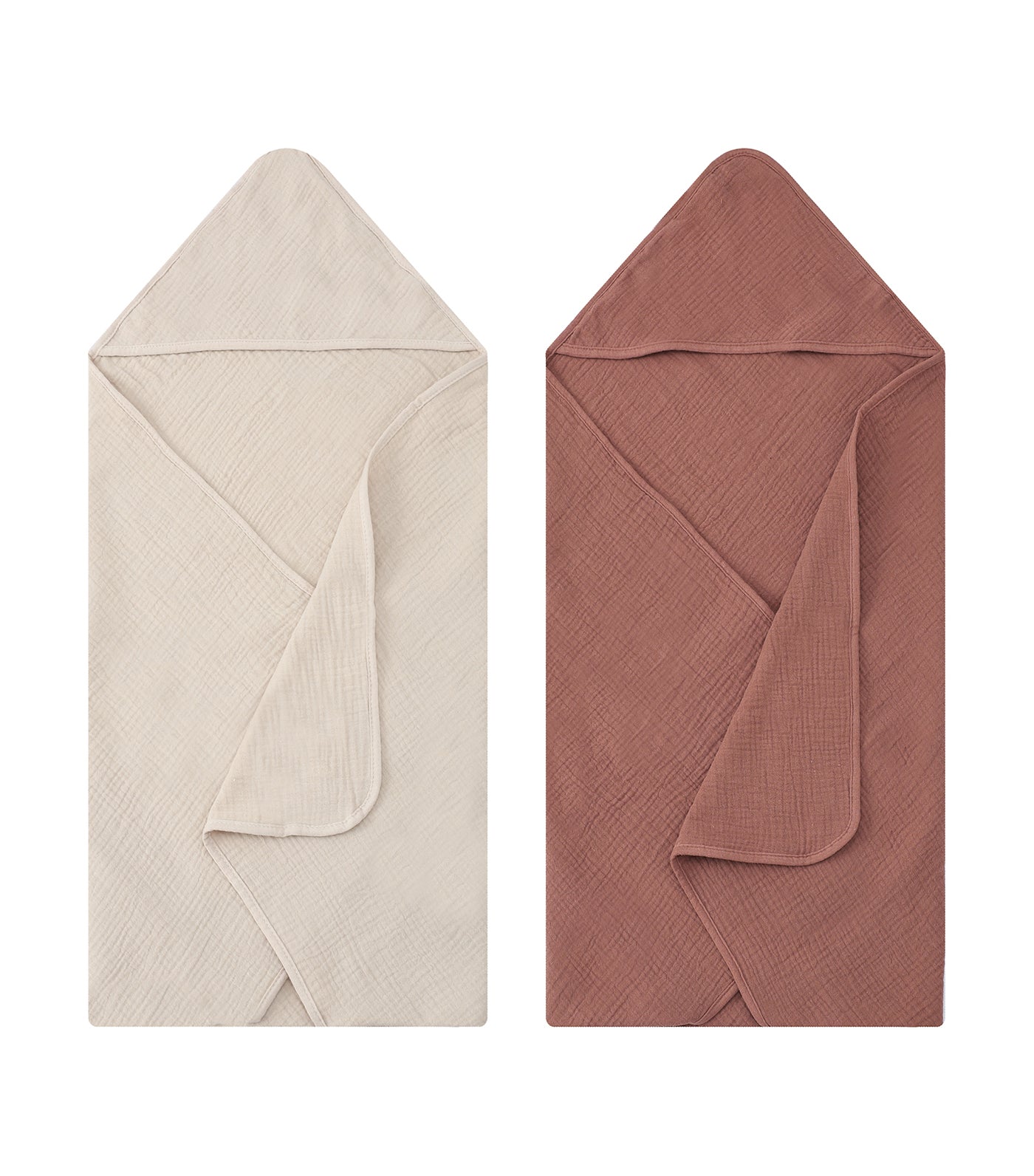 2-Piece Muslin Hooded Baby Towels