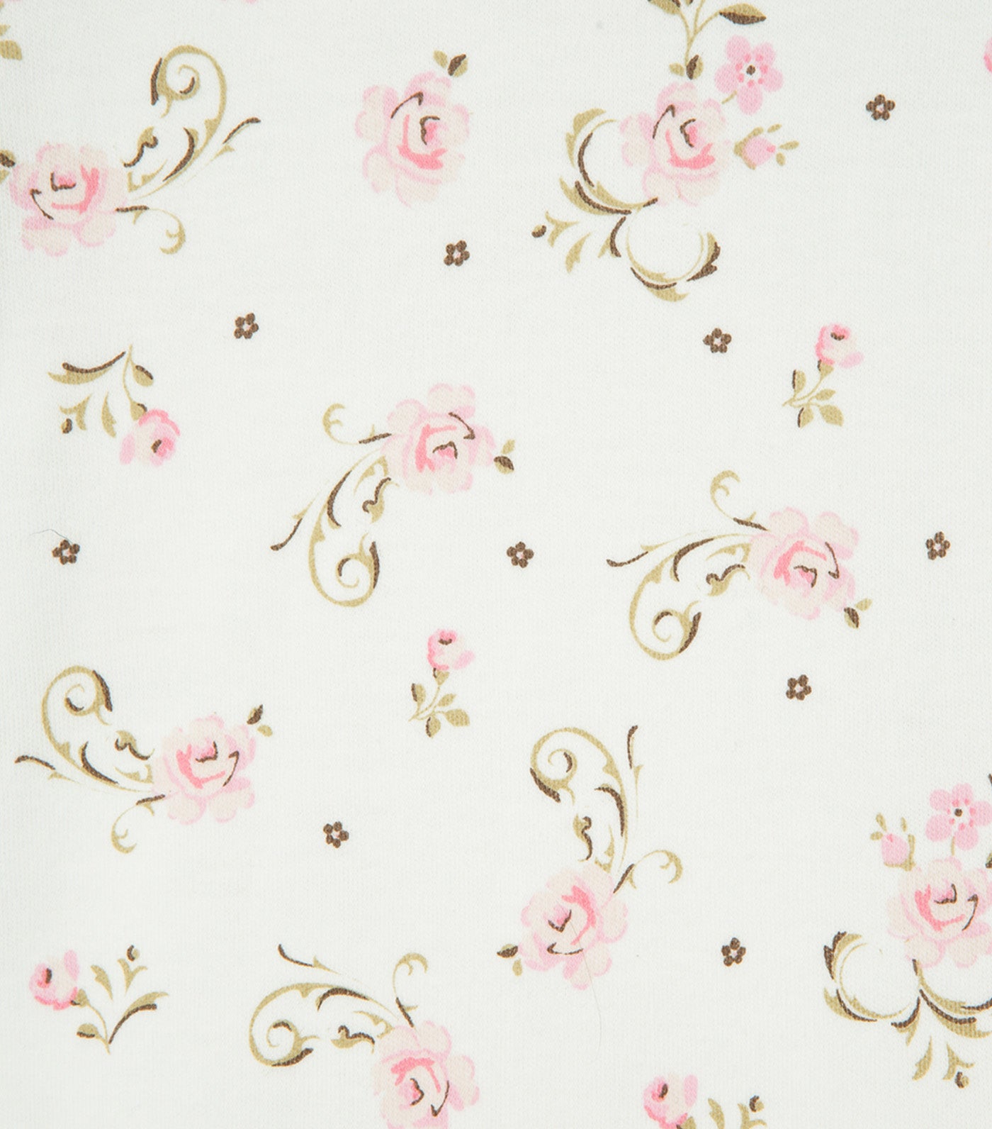 Vintage Rose Footie & Hat Ivory Print