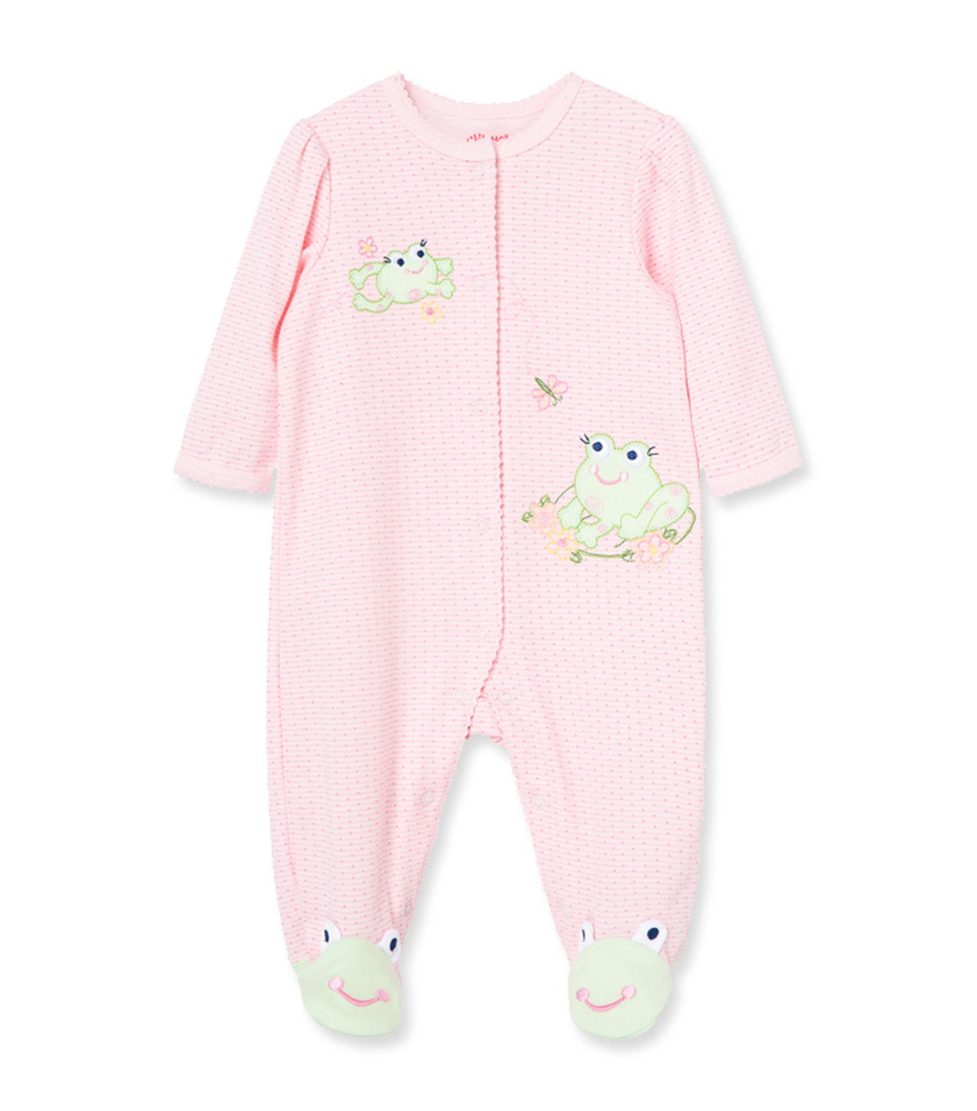 Frog Friends Footie Pink Print