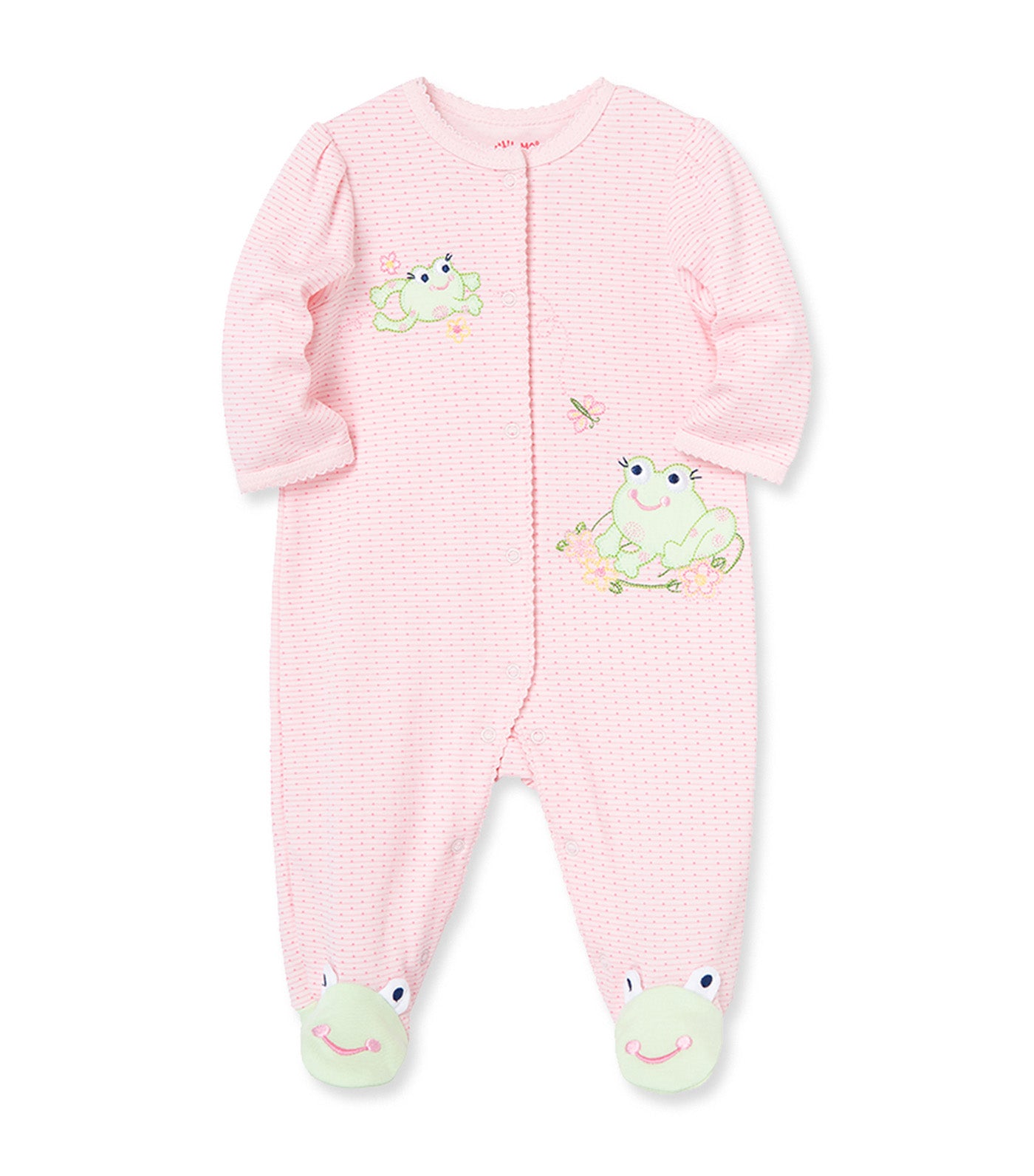 Frog Friends Footie Pink Print