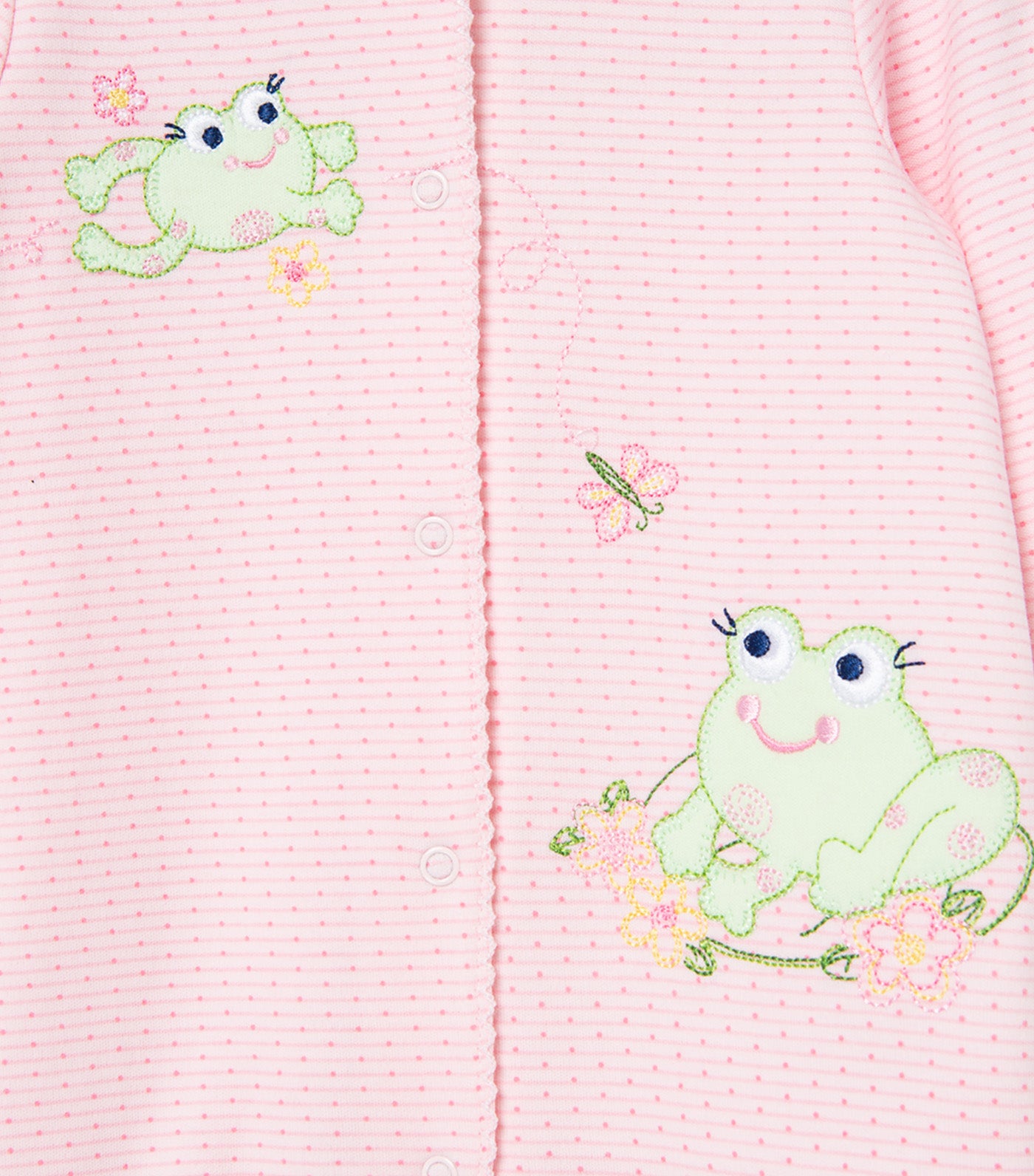 Frog Friends Footie Pink Print