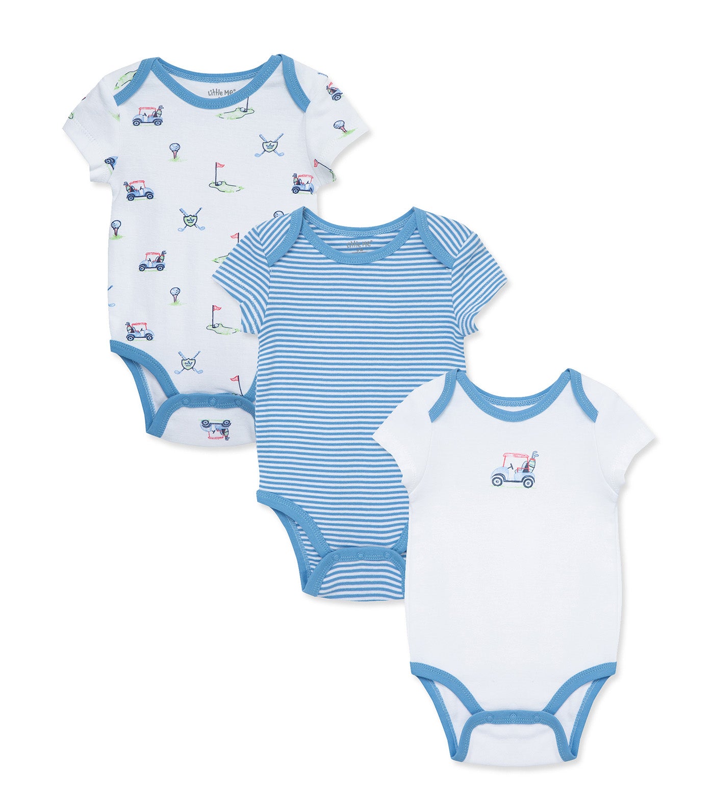 Golf Club 3-pack Bodysuits Blue