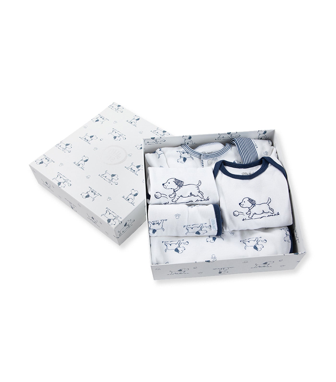 Puppy Toile Gift Box Blue Print