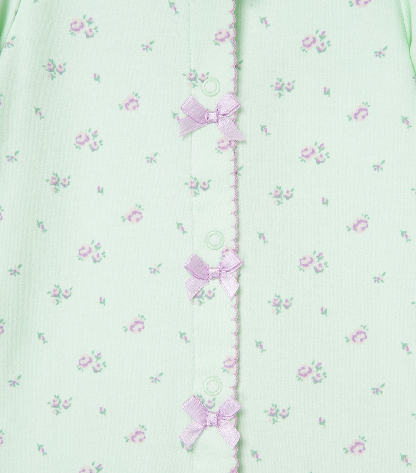 Petite Rose Footie & Hat Light Green