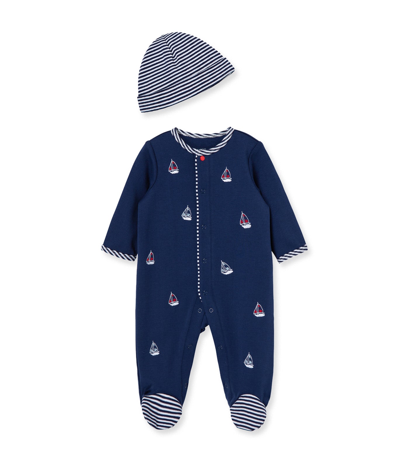 Sailboats Footie-Hat Navy