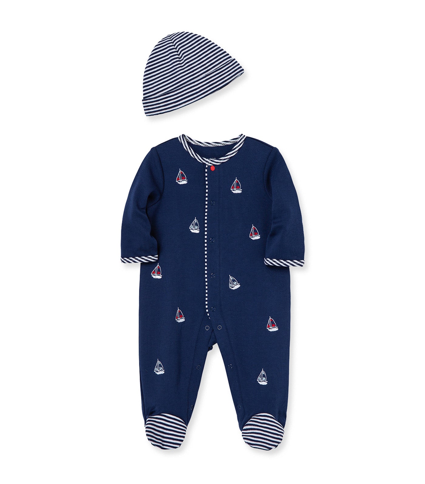 Sailboats Footie-Hat Navy