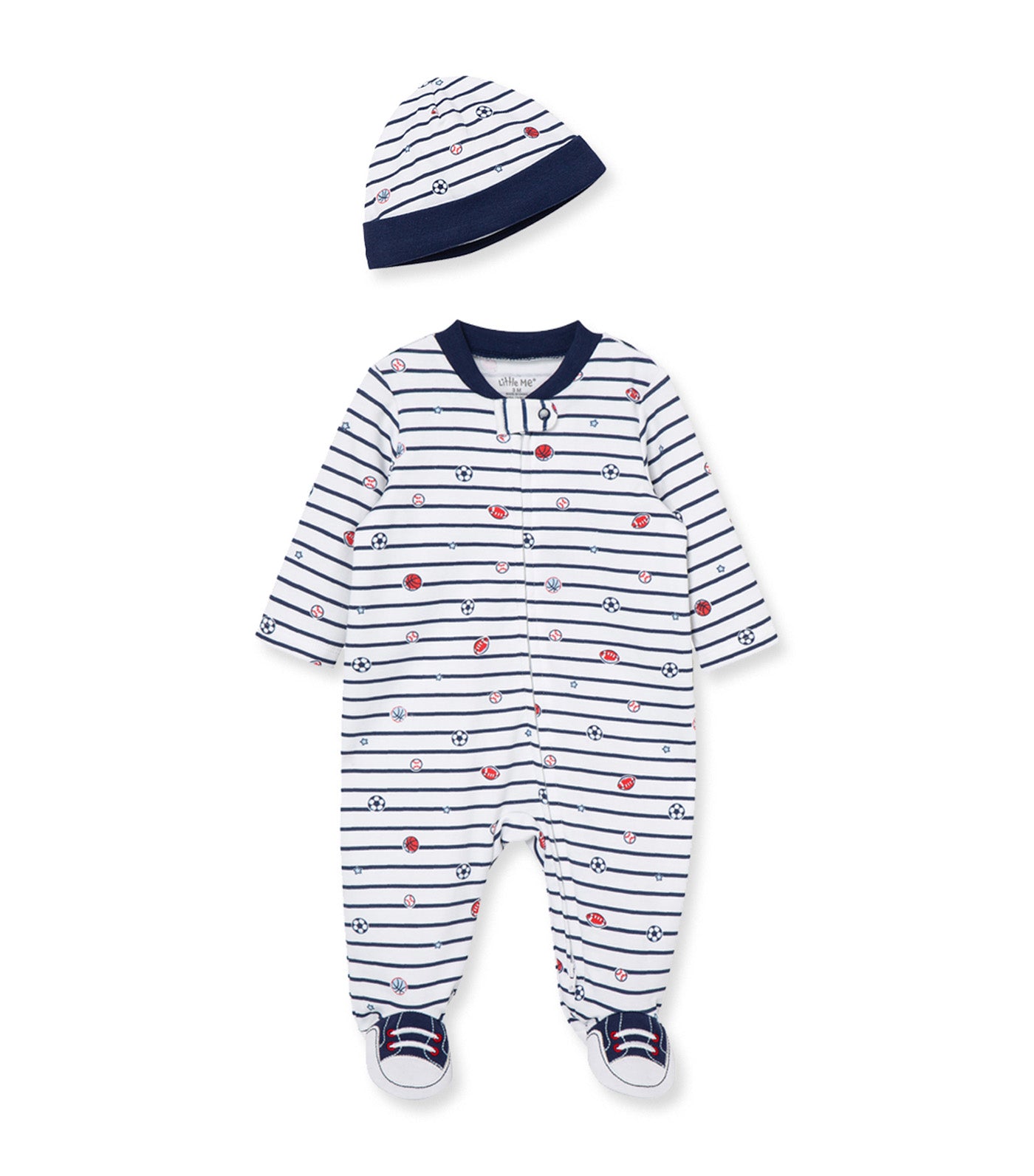 Sports Star Footie-Hat Navy Stripe