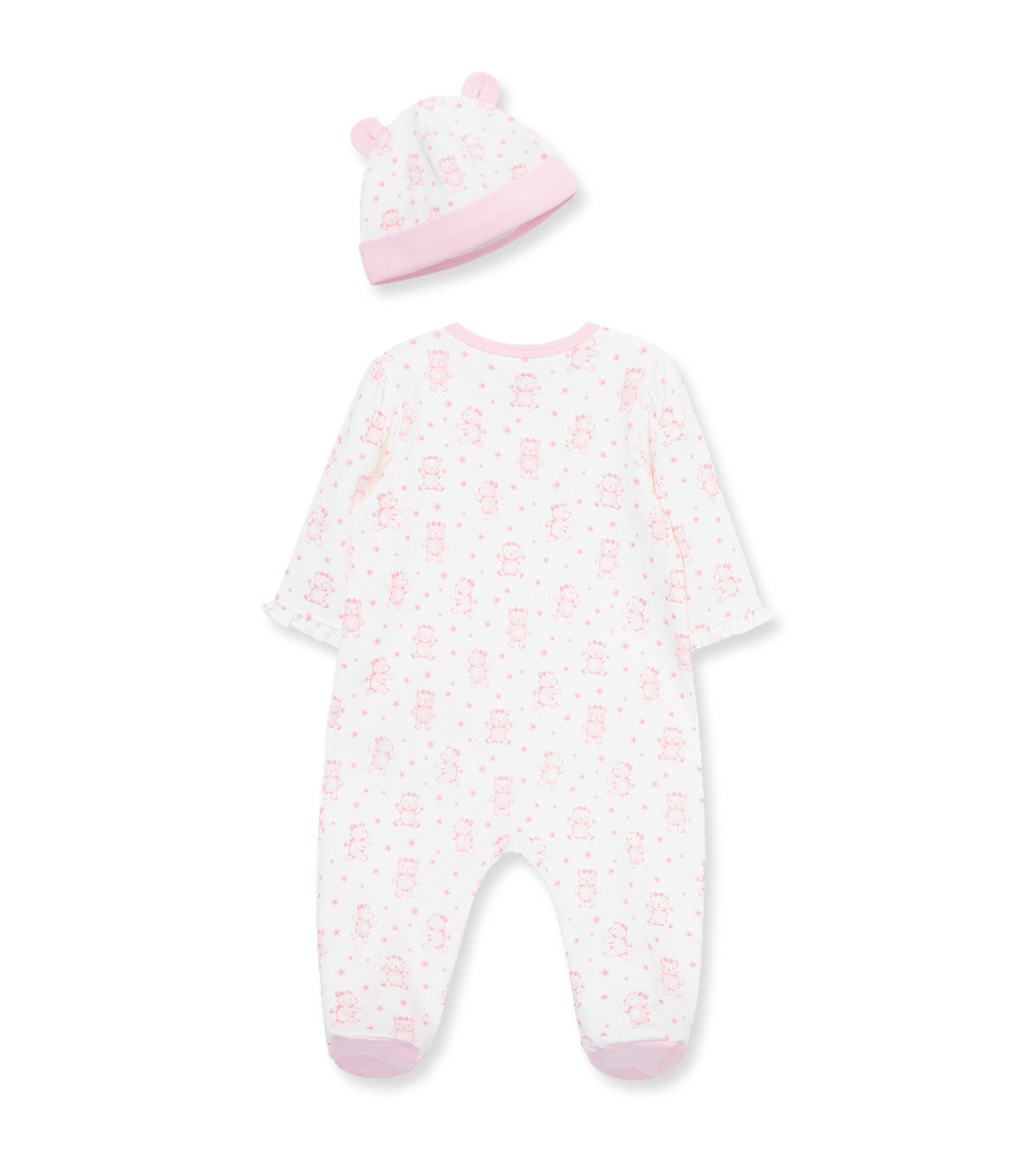 Joyful Bear Footie-Hat Pink