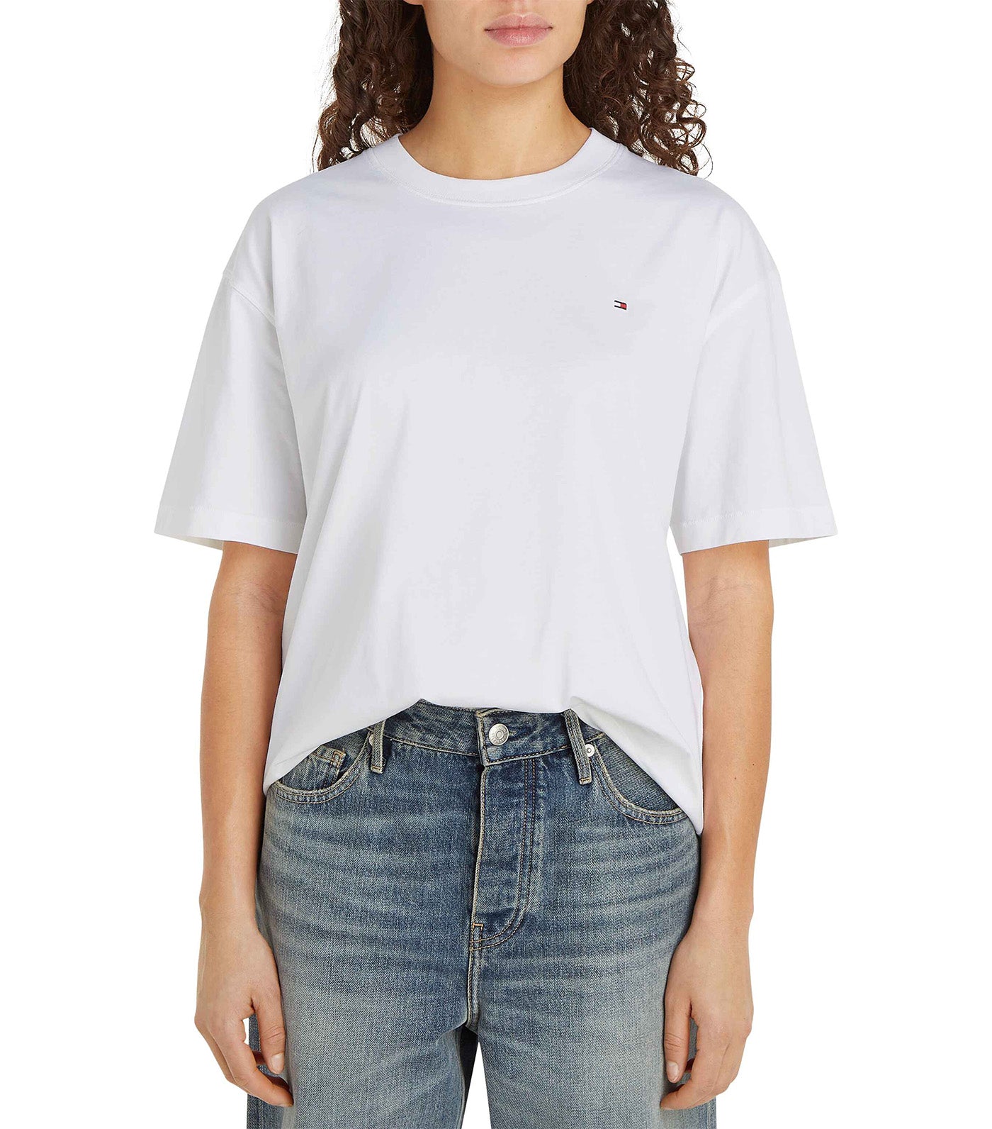 Women's Modern Relaxed Flag Crew-Neck Tee The Optic White