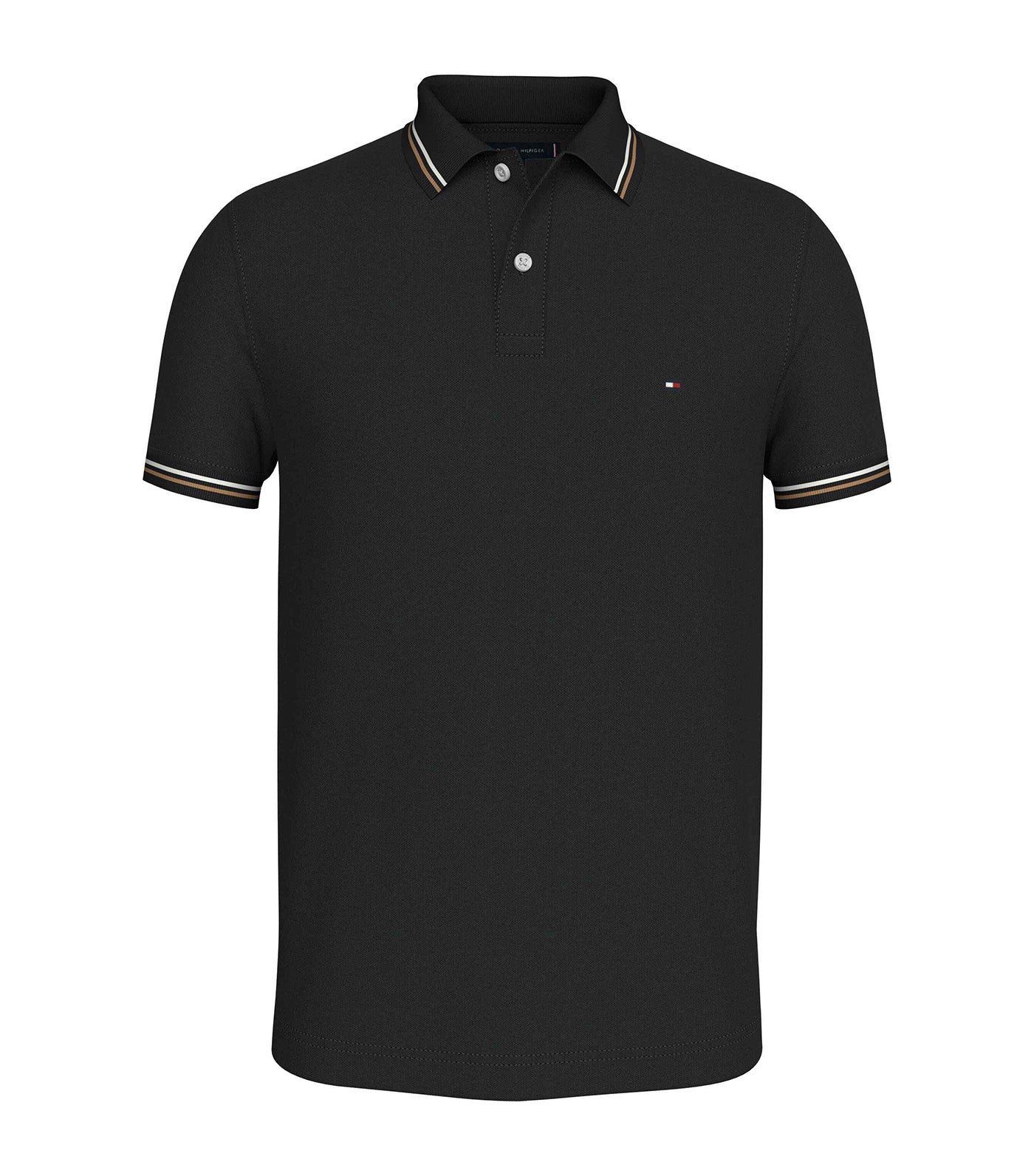 Men's Tipped Slim Fit Polo Black