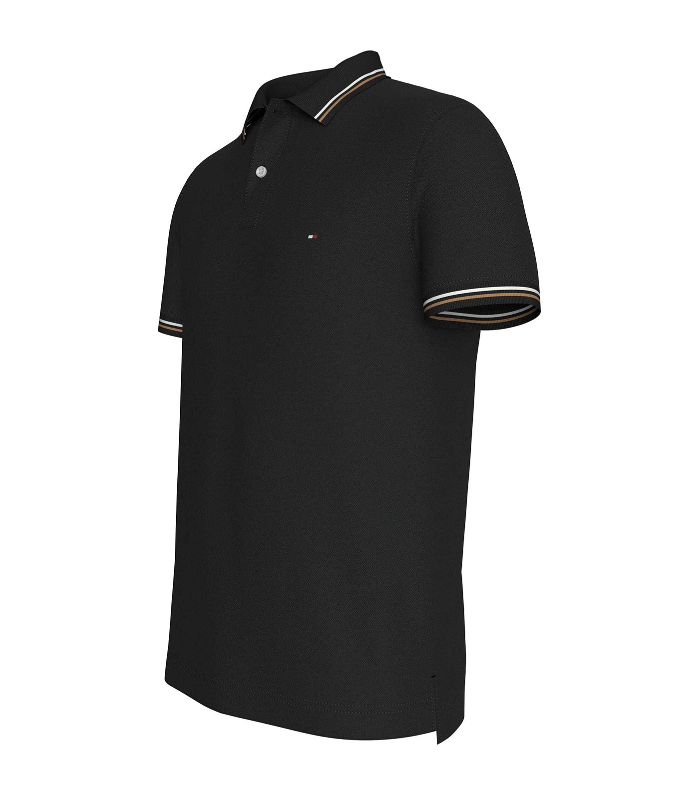 Men's Tipped Slim Fit Polo Black