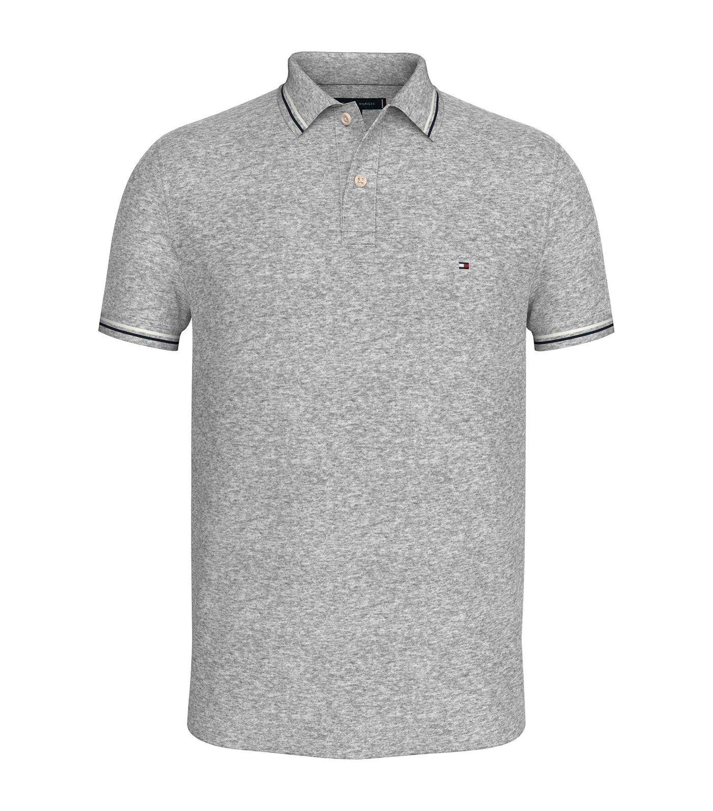 Men's Tipped Slim Fit Polo Light Gray Heather