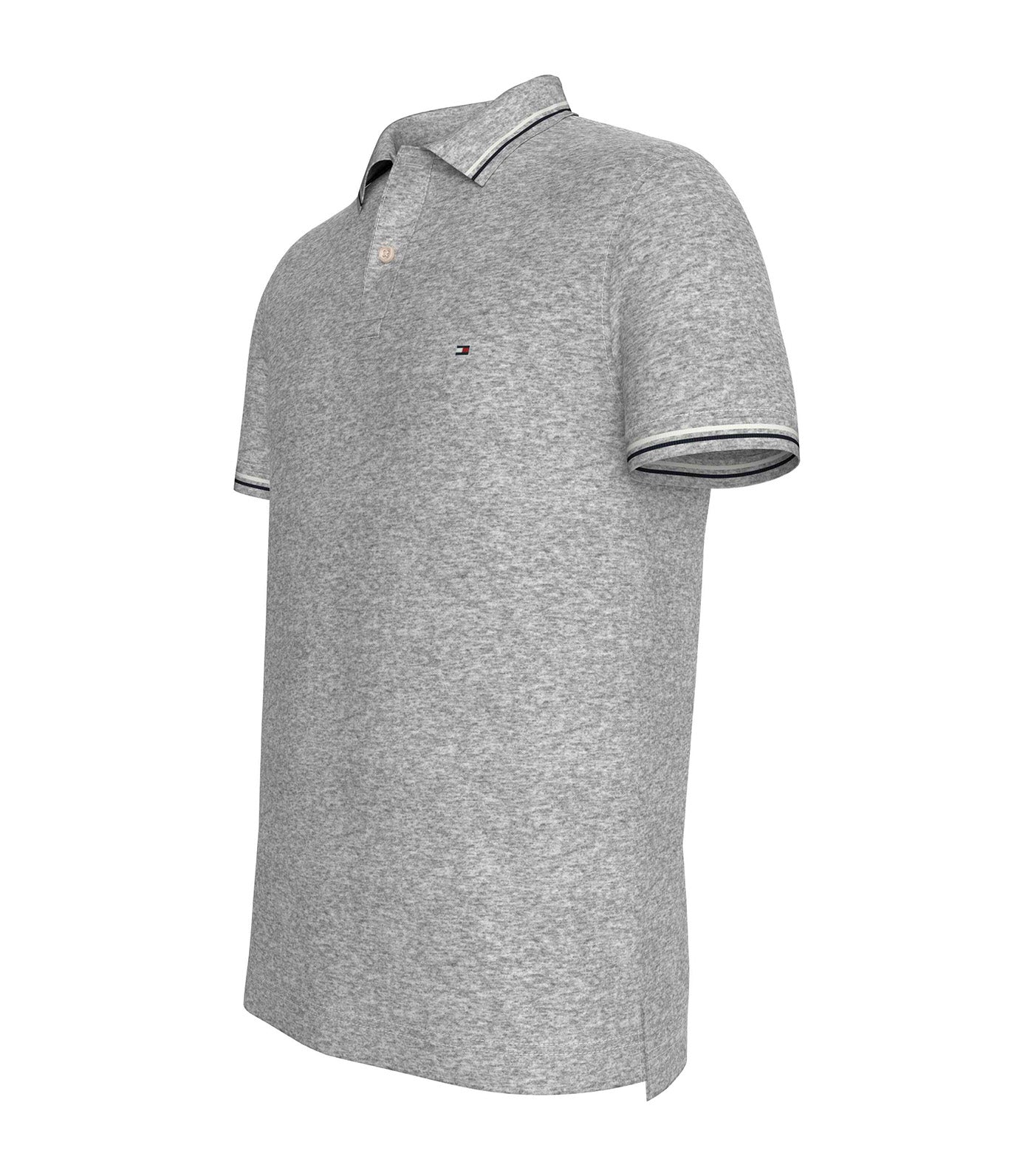 Men's Tipped Slim Fit Polo Light Gray Heather