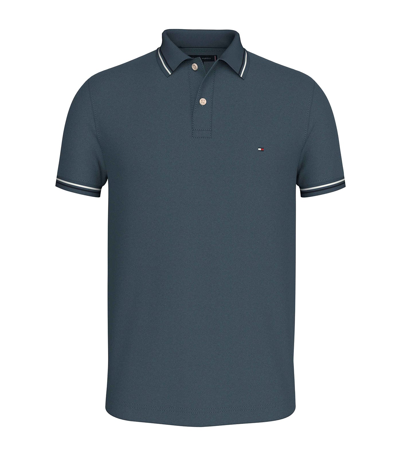 Men's Tipped Slim Fit Polo Aegean Sea