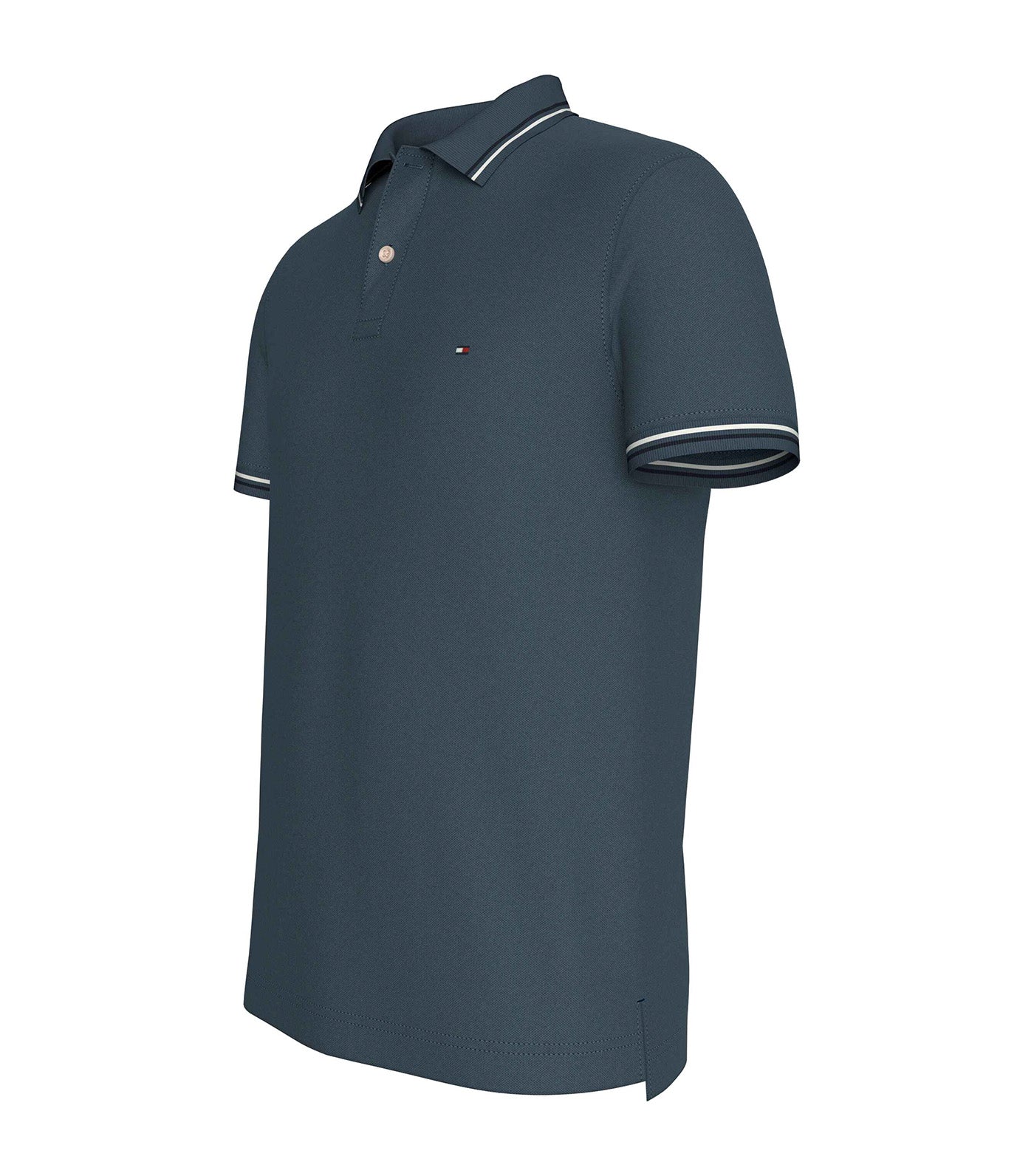 Men's Tipped Slim Fit Polo Aegean Sea