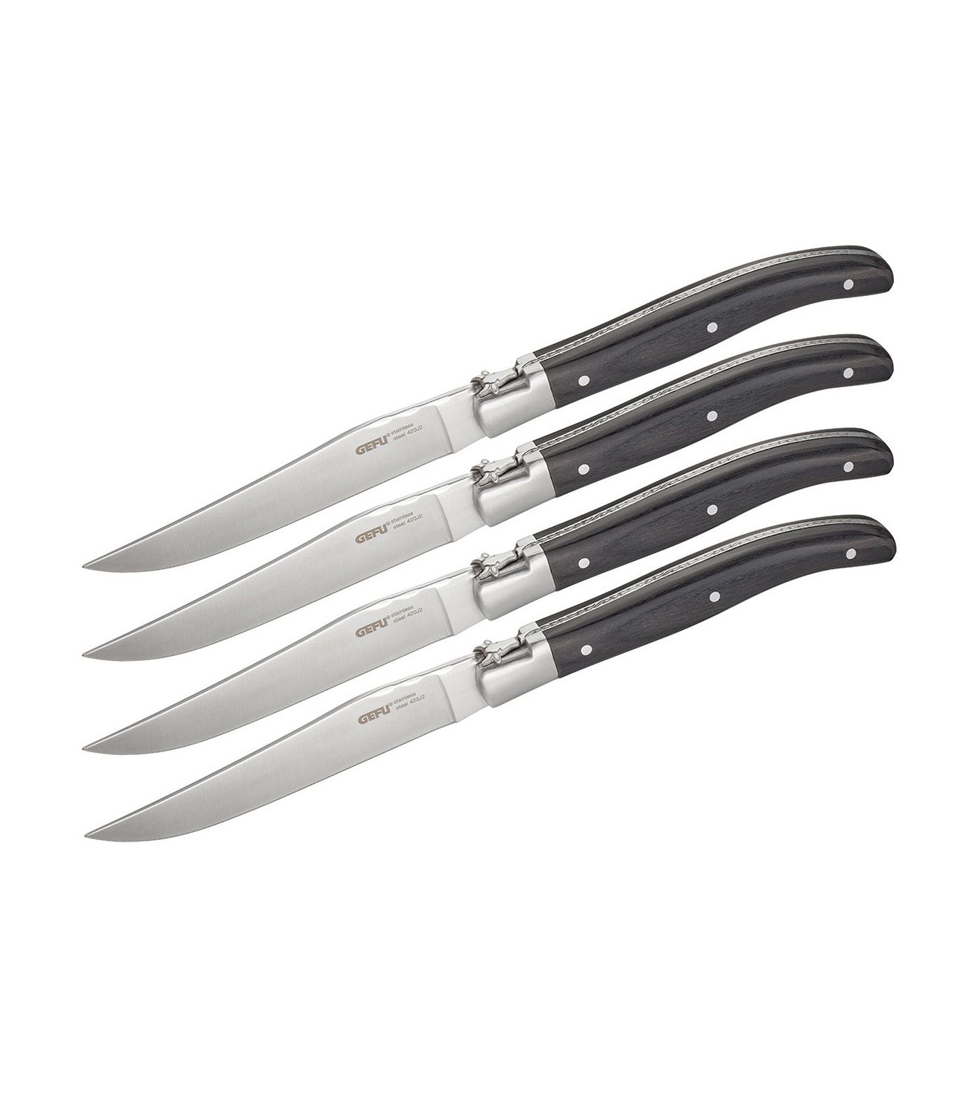 Steak Knife Set Basco 4 Pieces in an Elegant Pine Box