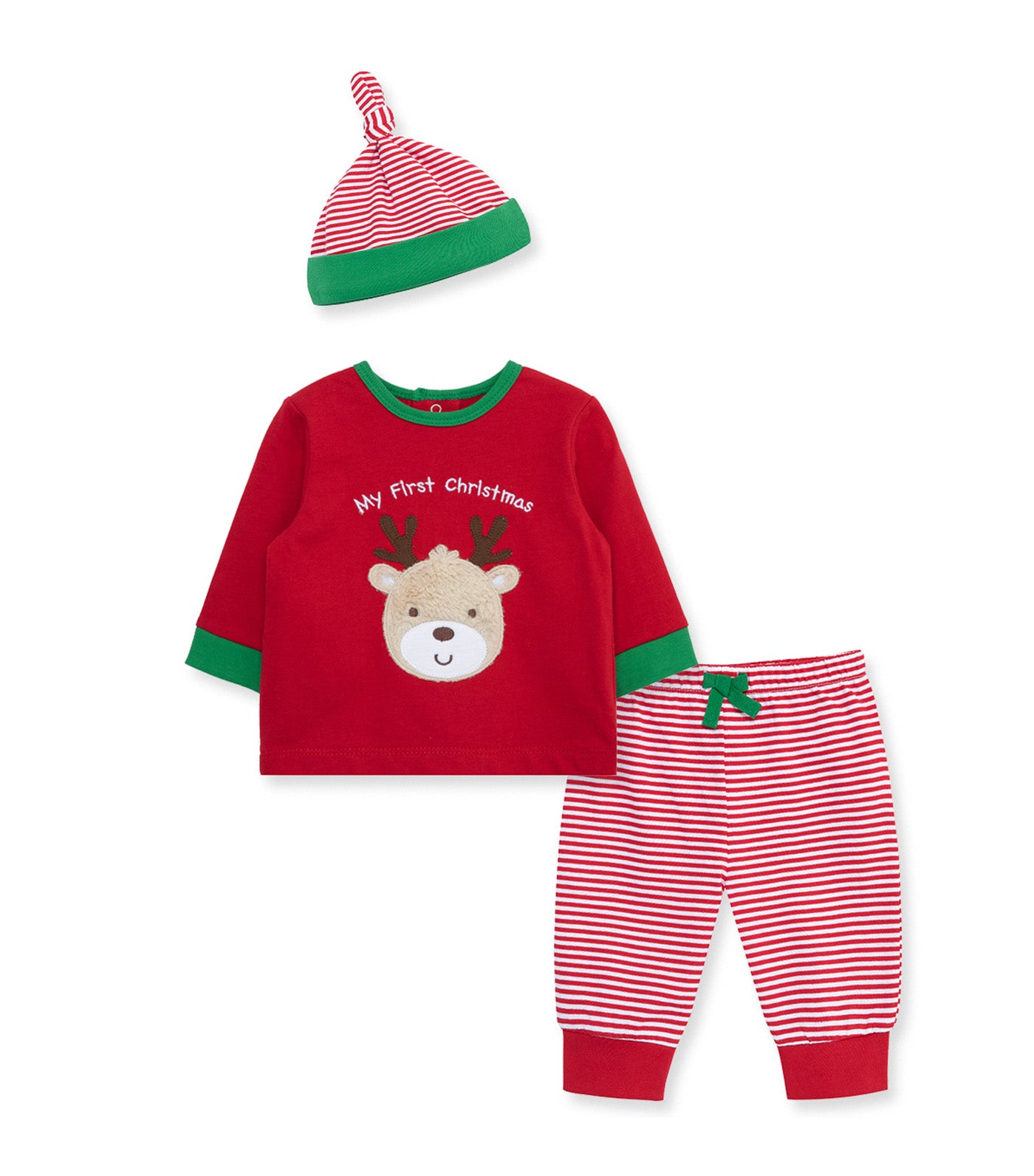 Deer Jogger Set and Hat Red