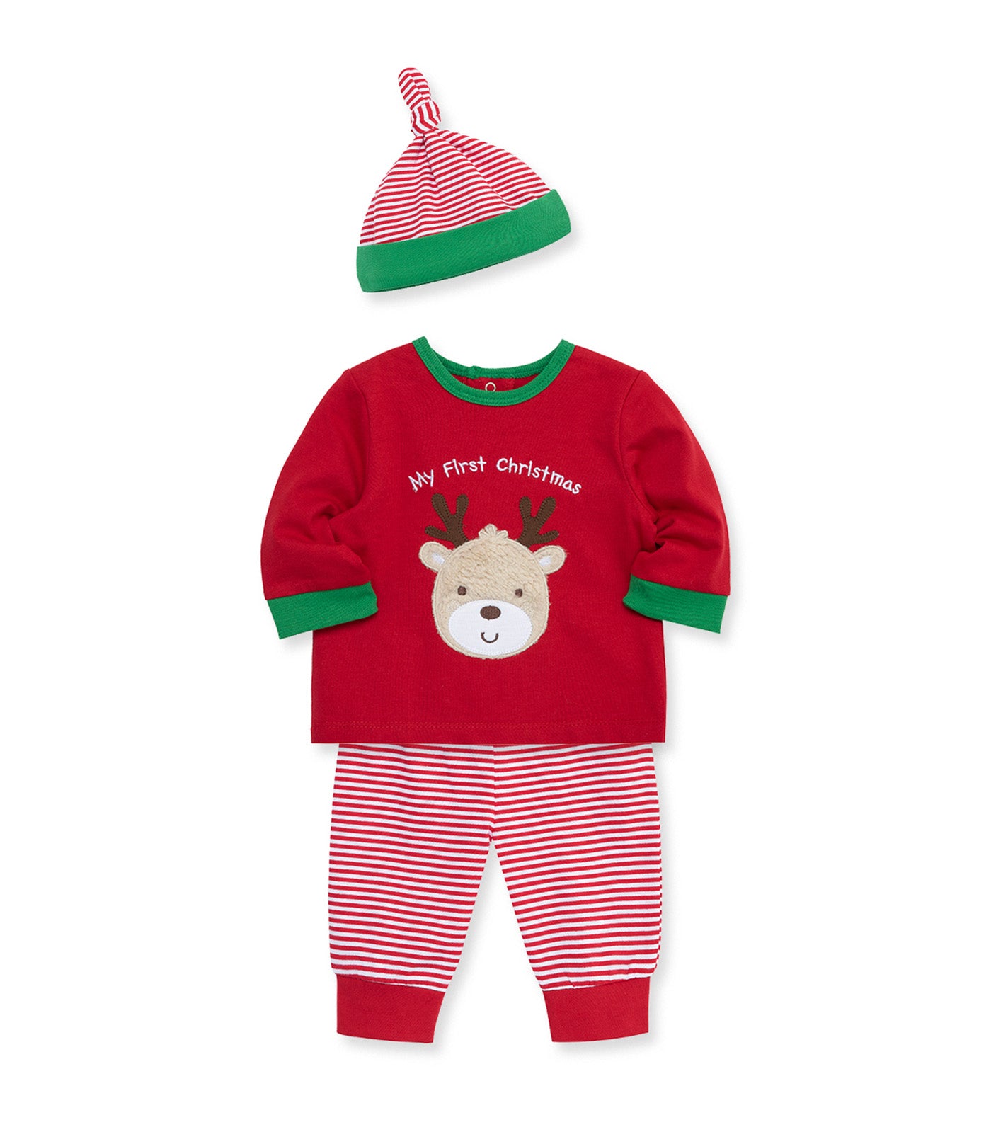 Deer Jogger Set and Hat Red