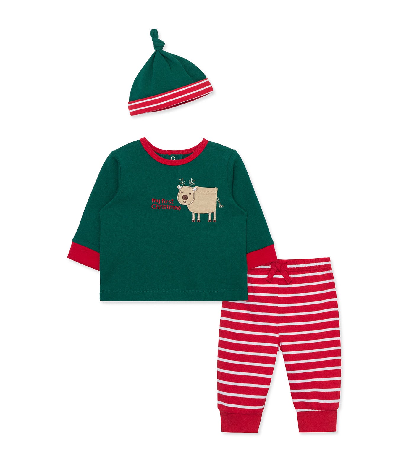 Reindeer Jogger Set and Hat Red