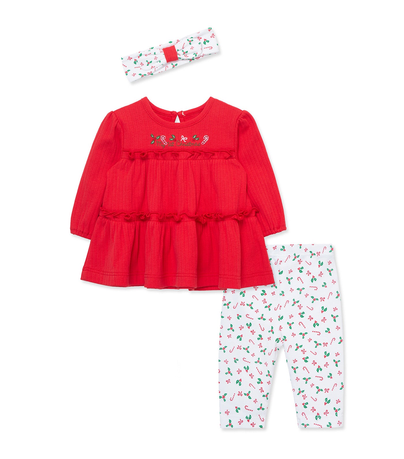 Candy Cane Tunic Set-Headband Multi