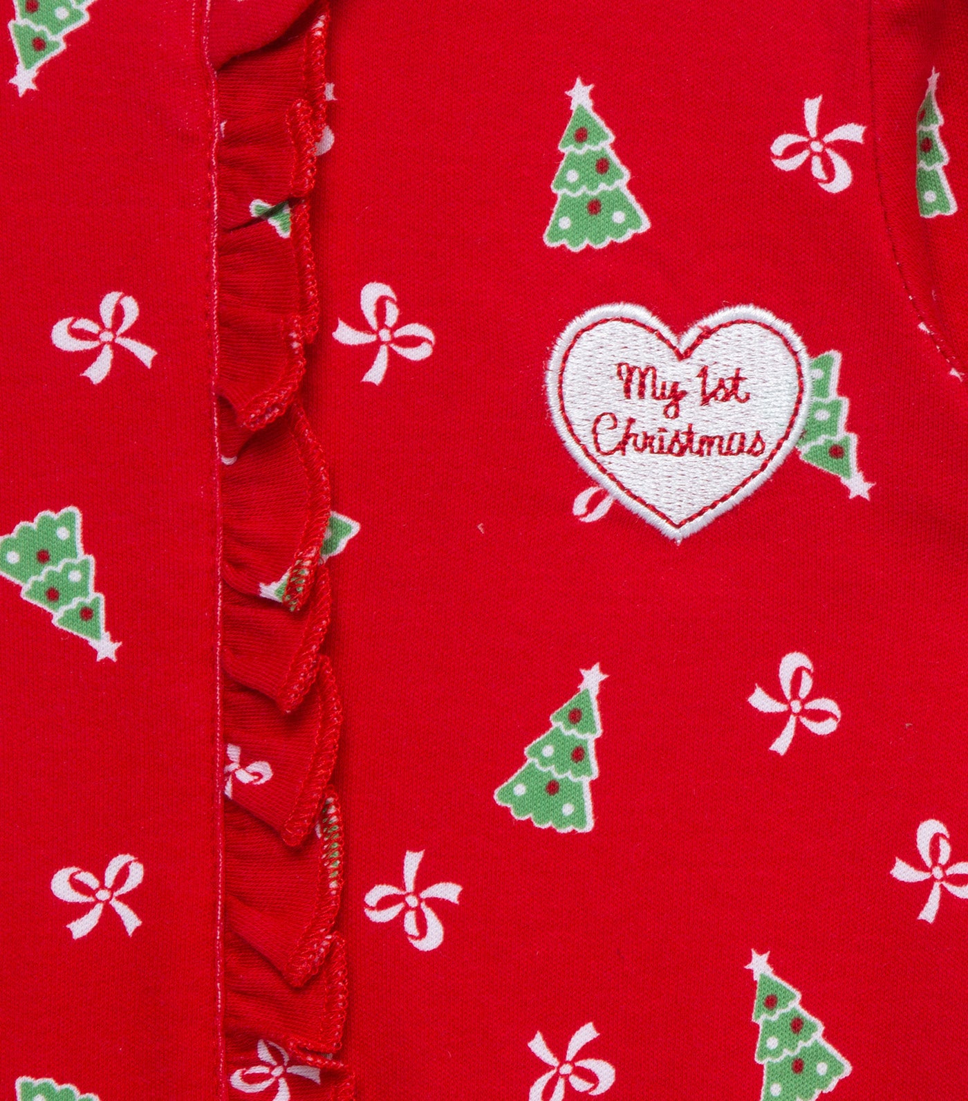 Pretty Trees Footie & Headband Red