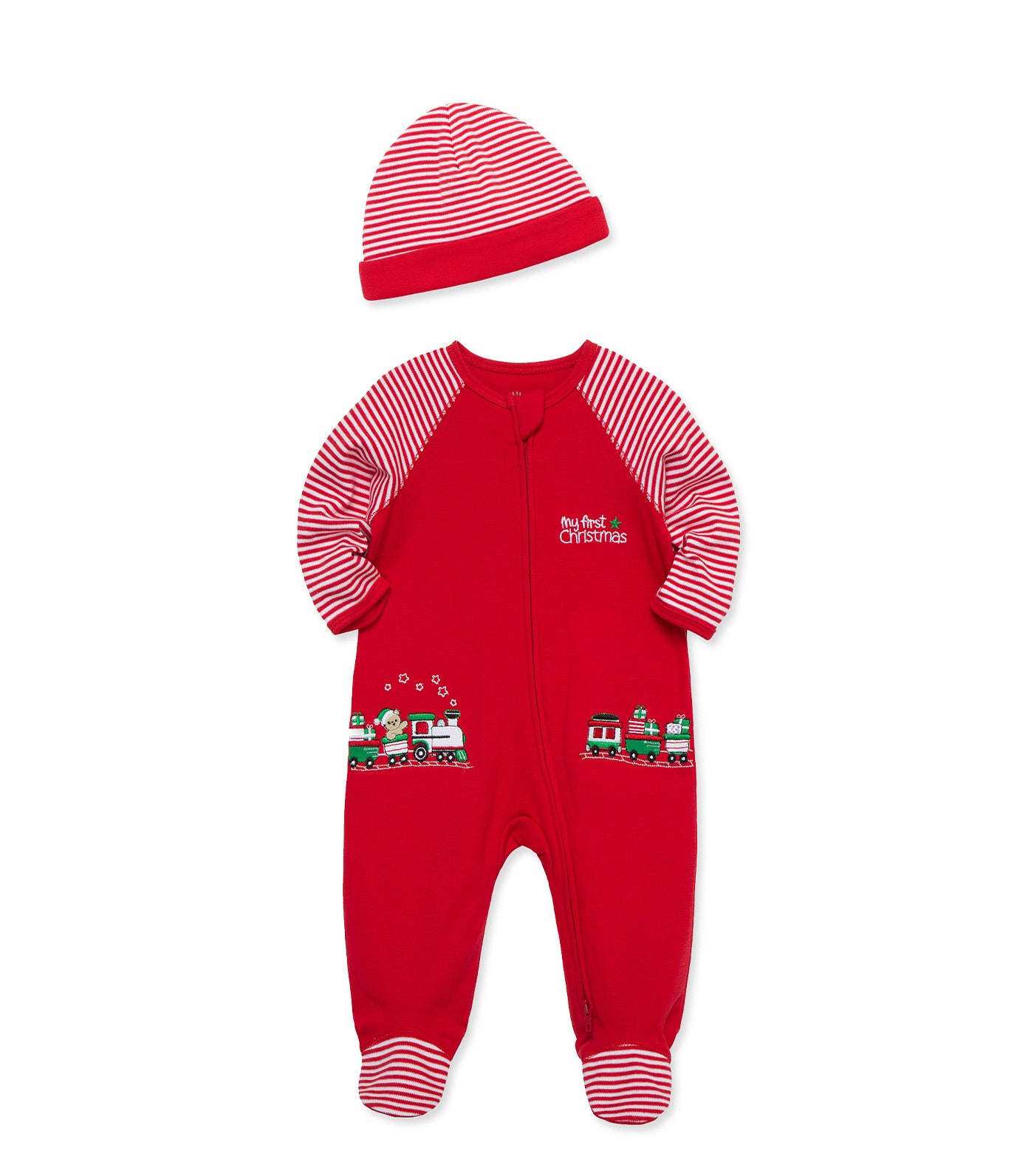 Train Gift 2-Way-Zip Footie & Hat