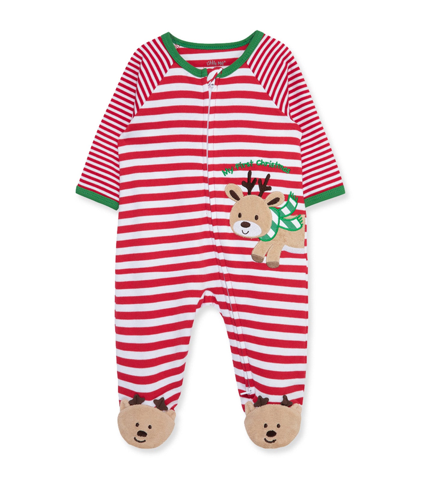 Reindeer Stripe Footie