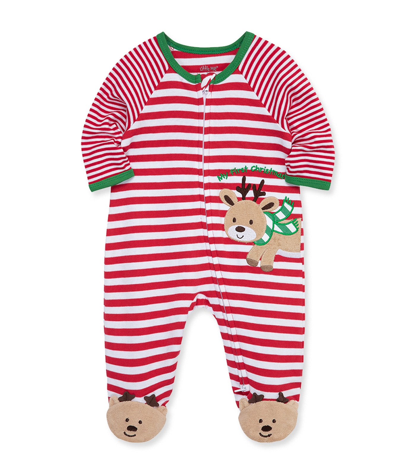 Reindeer Stripe Footie