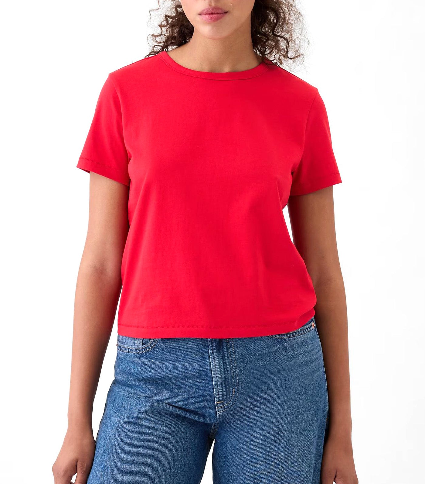 Organic Cotton Vintage Shrunken T-Shirt Modern Red