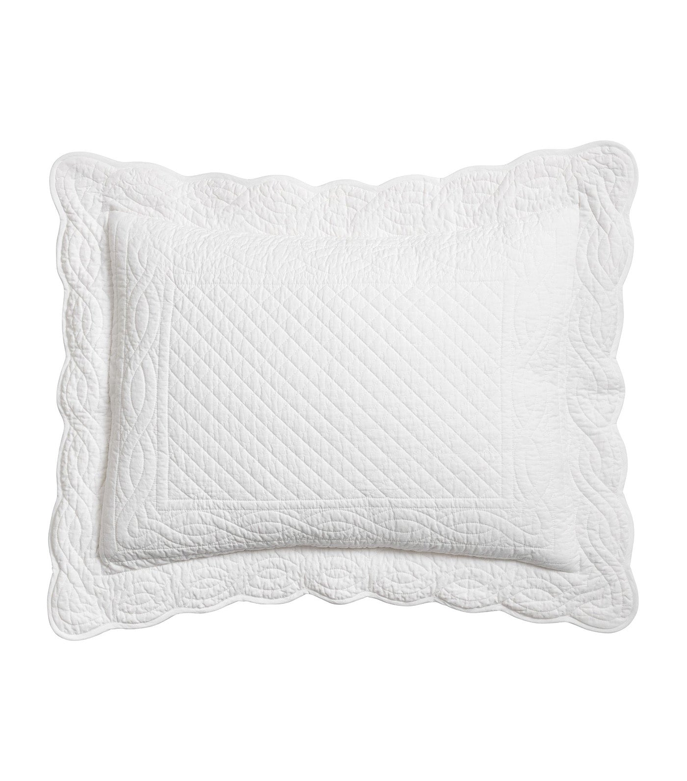 Heirloom Scallop Quilted Sham White