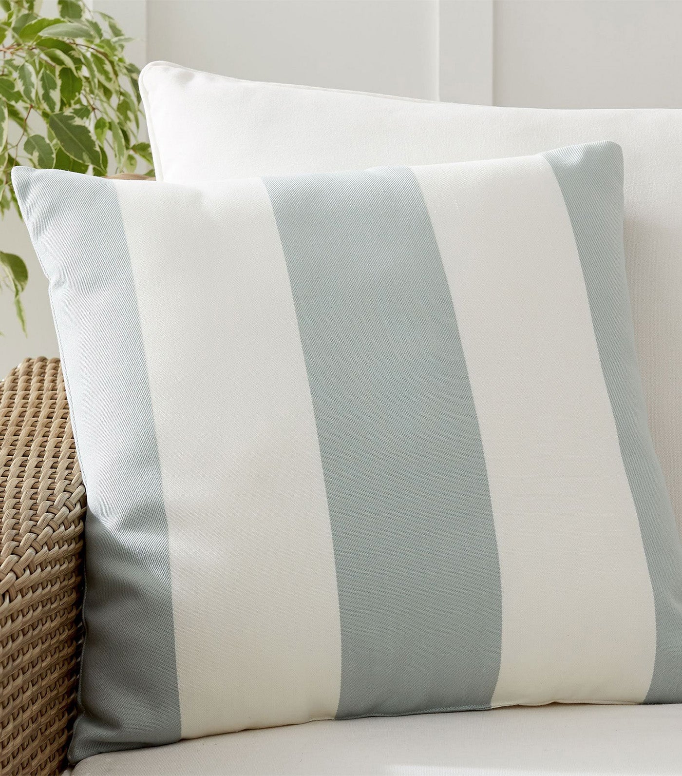 Classic Striped Outdoor Pillow Chambray