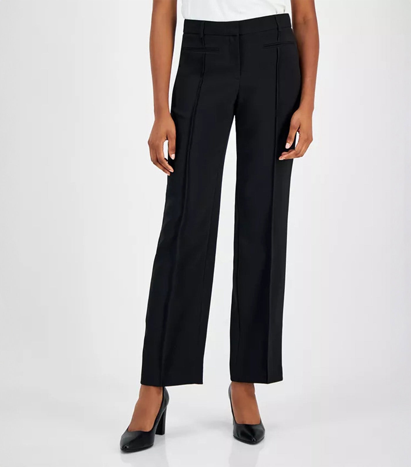 Women's Mid-Rise Pleated Trousers Anne Black