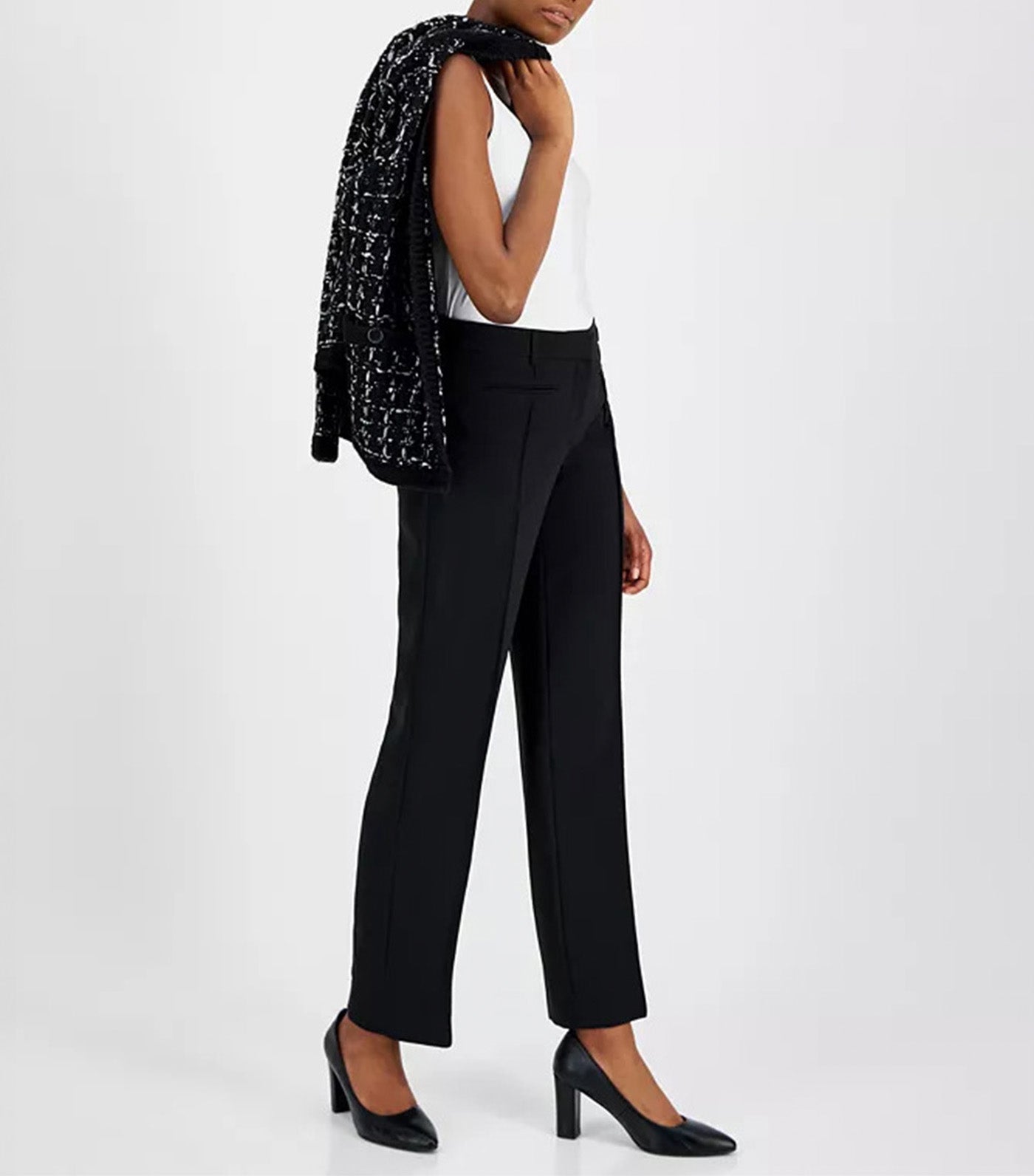 Women's Mid-Rise Pleated Trousers Anne Black