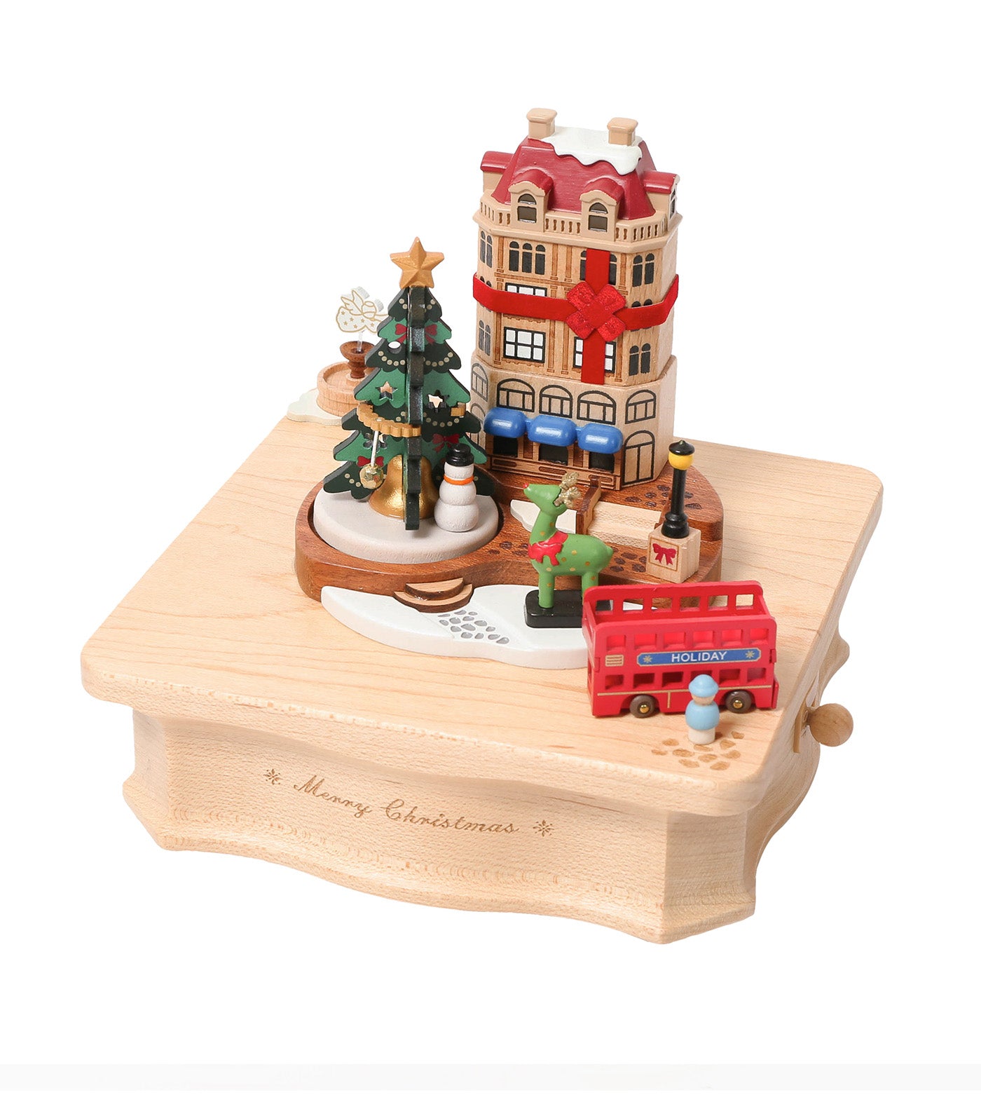 Christmas City Wooden Music Box