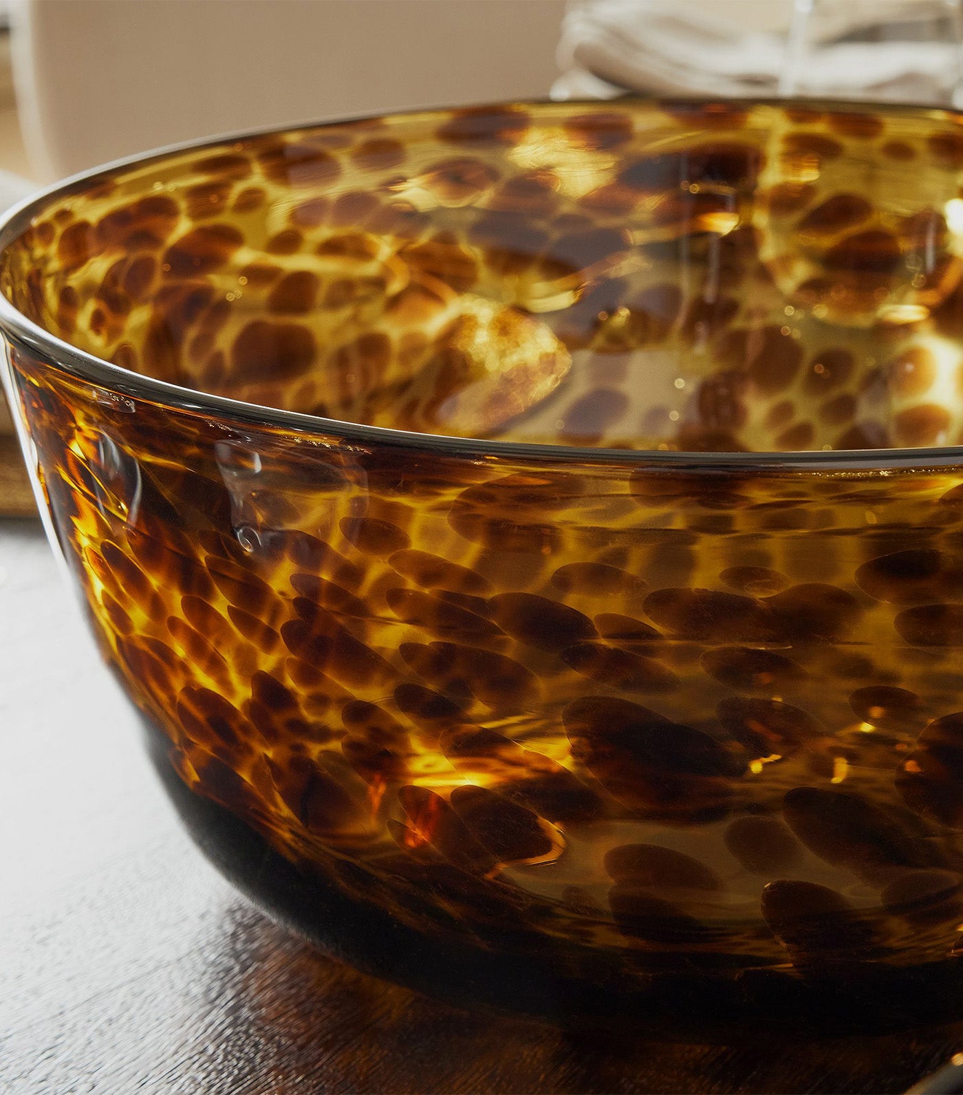 Mari Glass Serving Bowls Tortoise