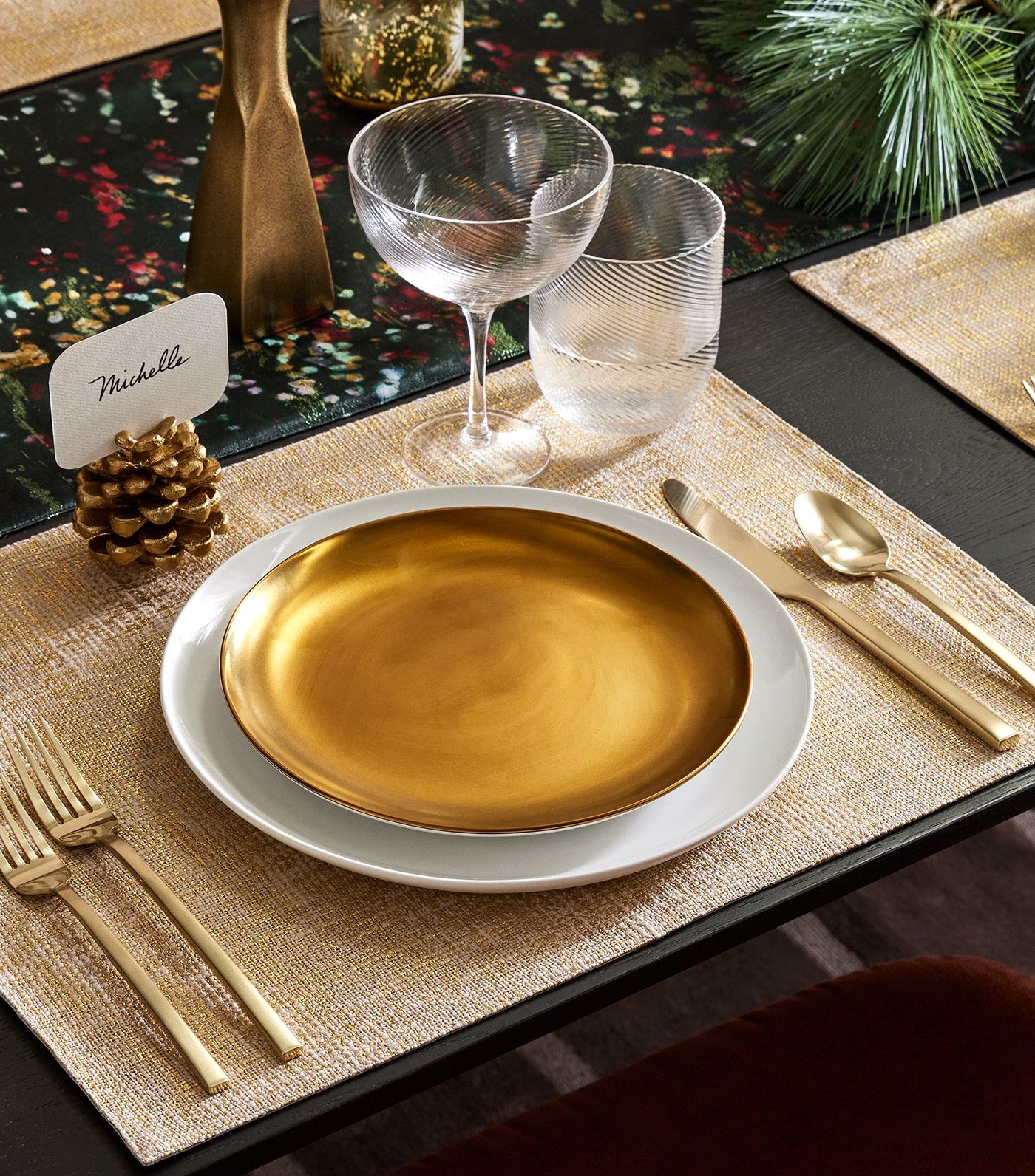 Metallic Foil Linens Placemat Sets