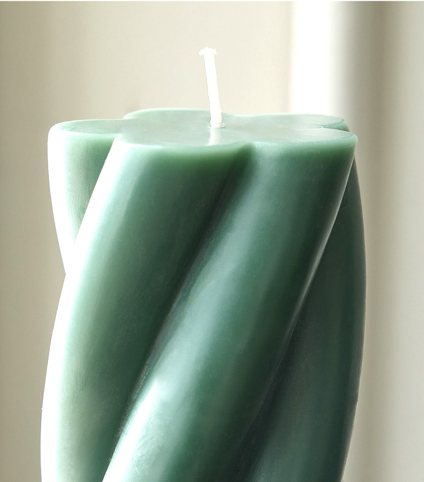 Chunky Twist Pillar Candles Celadon