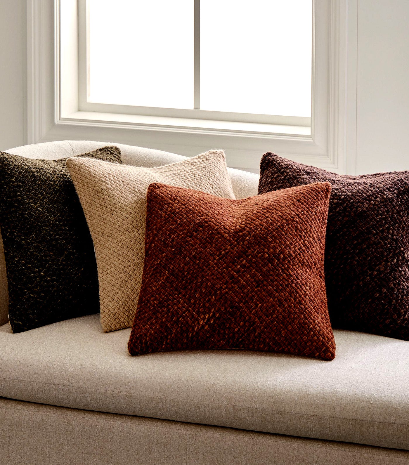 Heathered Basketweave Wool Pillow Cover