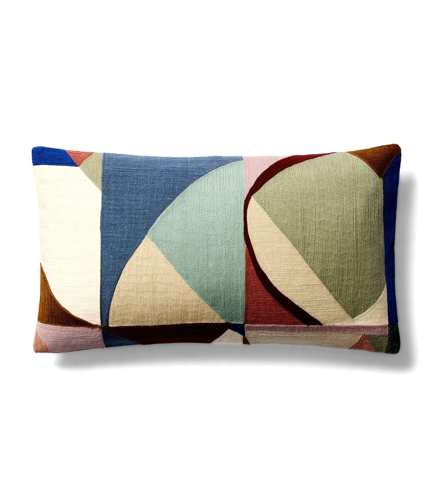 Crewel Colored Shapes Pillow Cover
 Multi