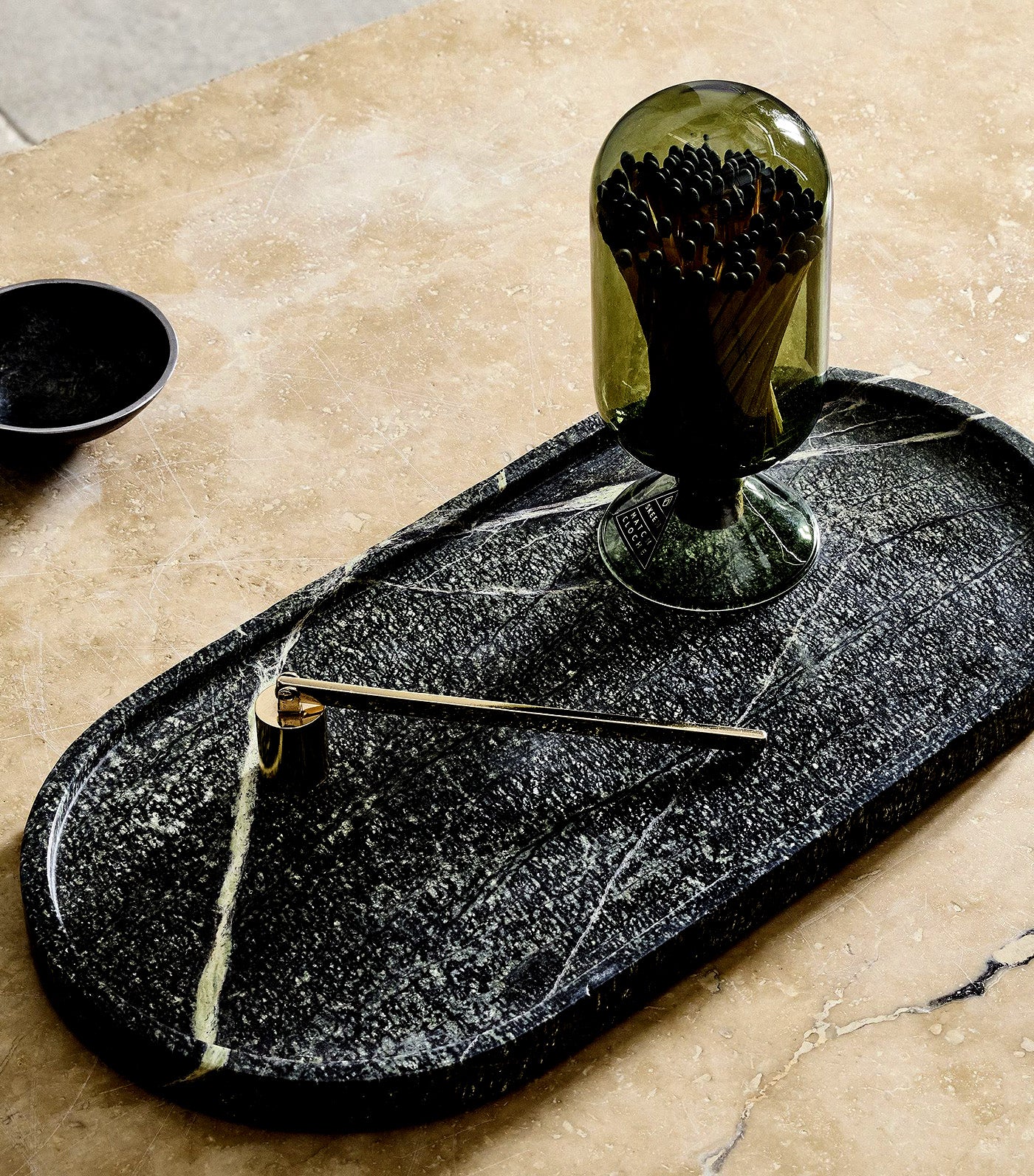 Marble Pill Shaped Tray
 Green