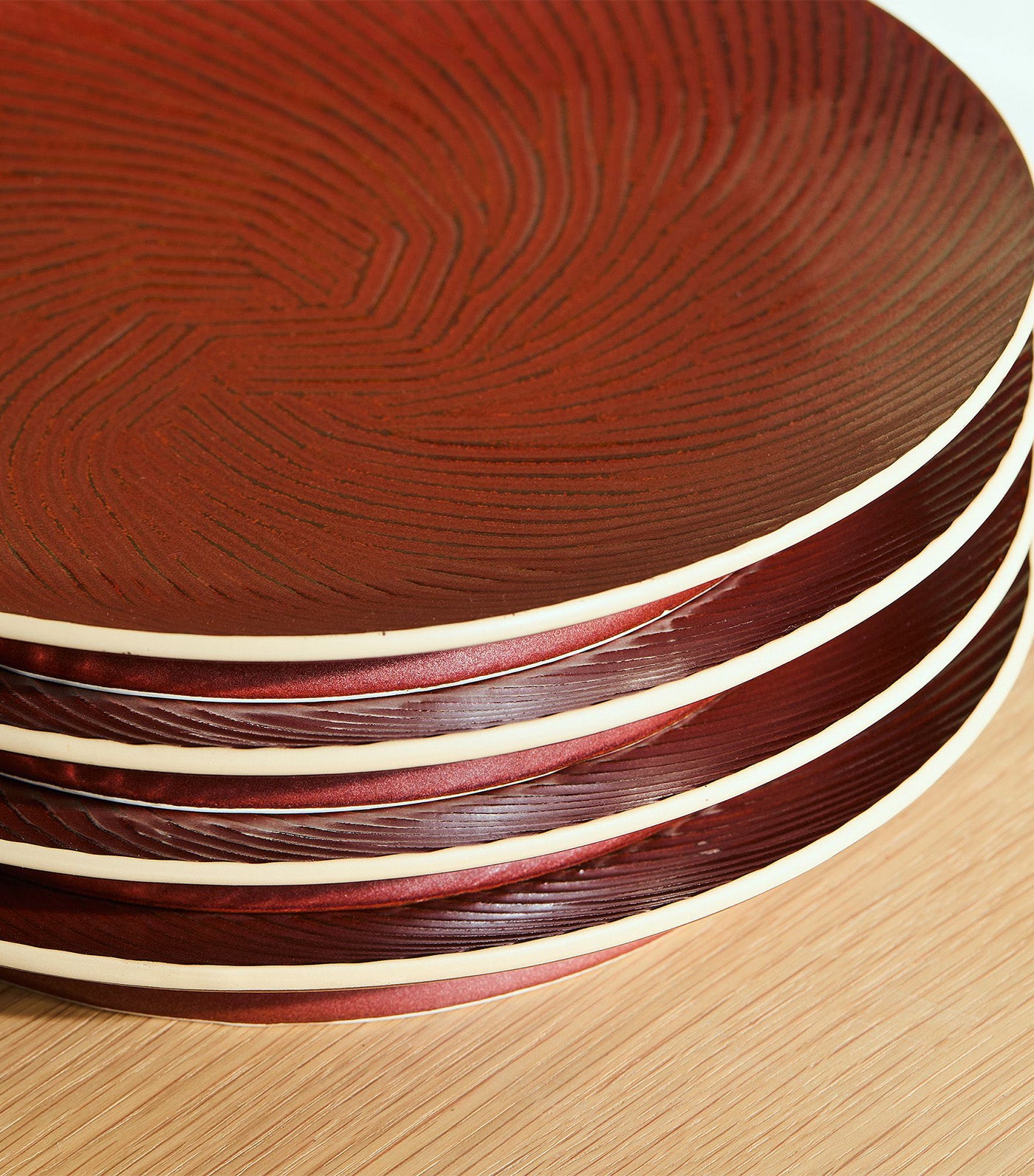 Marcus Samuelsson Carved Pattern Plates Red