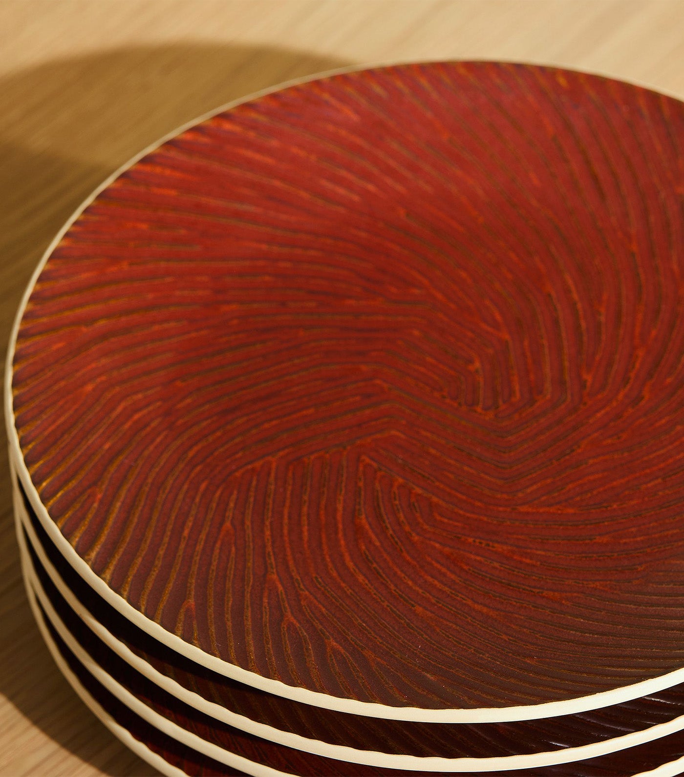 Marcus Samuelsson Carved Pattern Plates Red