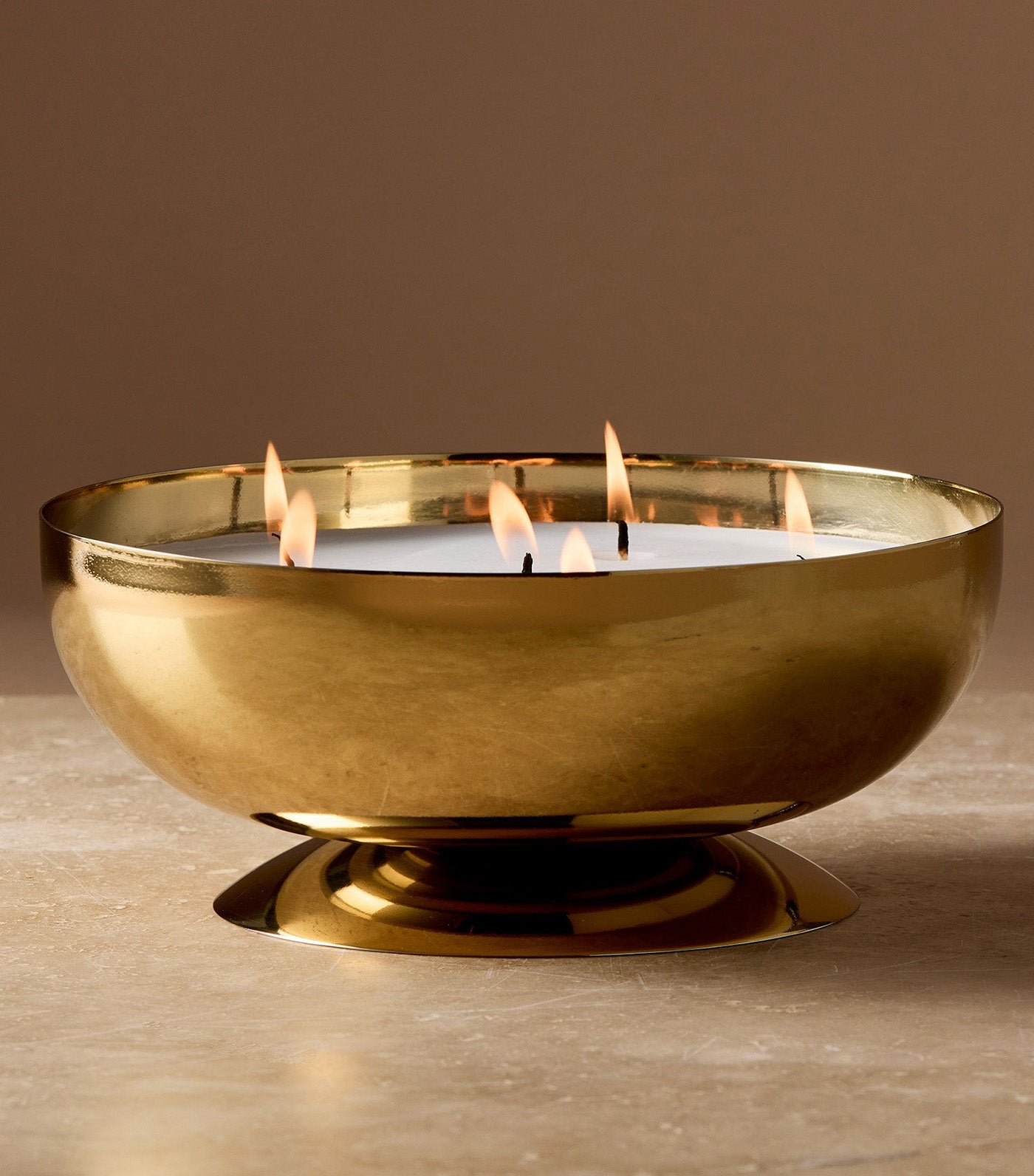 Polished Metal 3-Wick Filled Candle