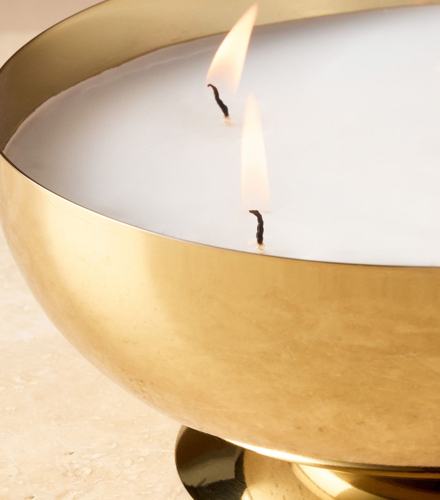 Polished Metal 3-Wick Filled Candle