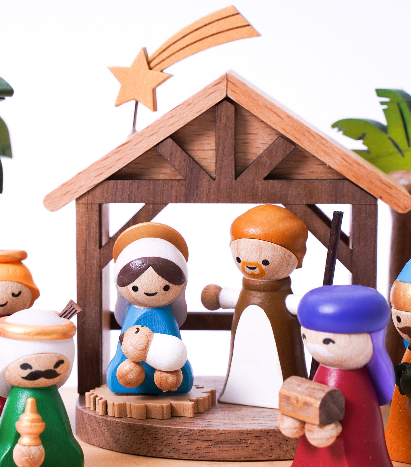 Life Nativity Wooden Music Box