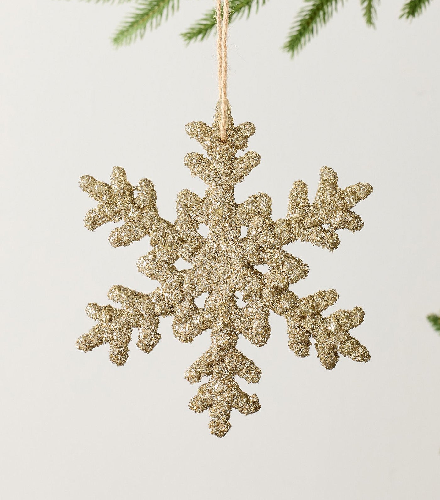 Sparkly Snowflake Ornament Gold