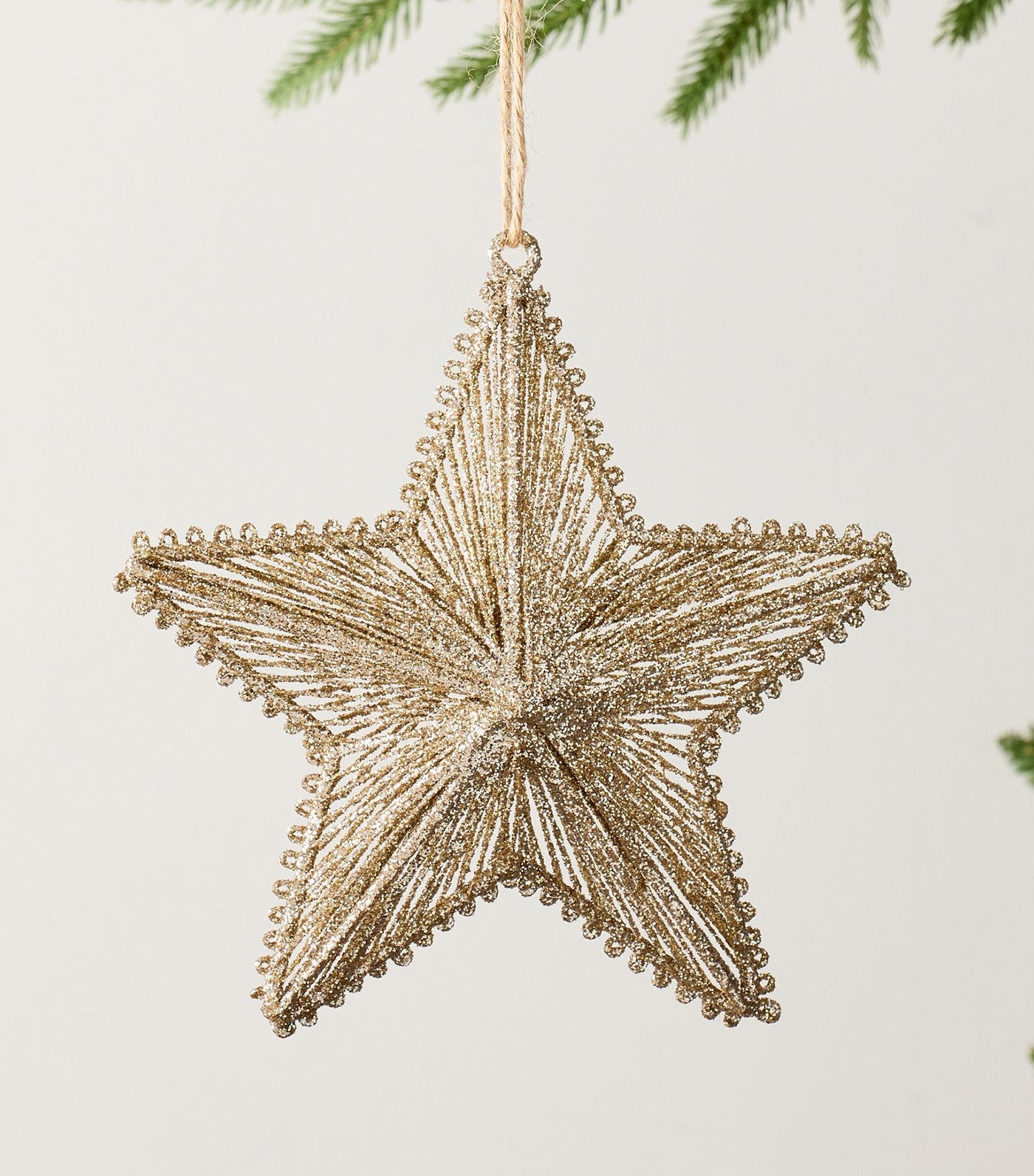 Sparkly Star Ornament Gold