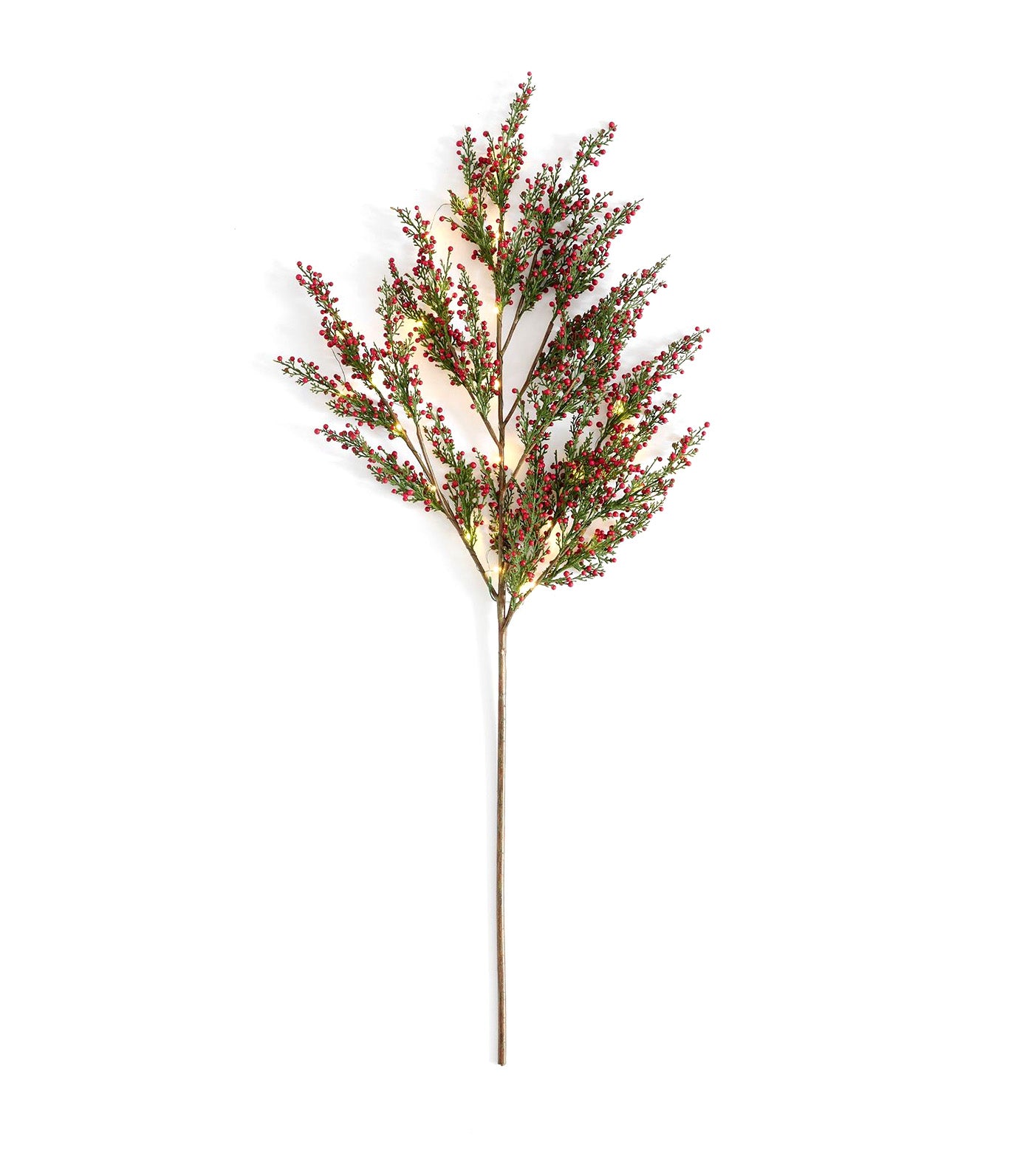 Faux Lit Cedar Berry Pine Branch