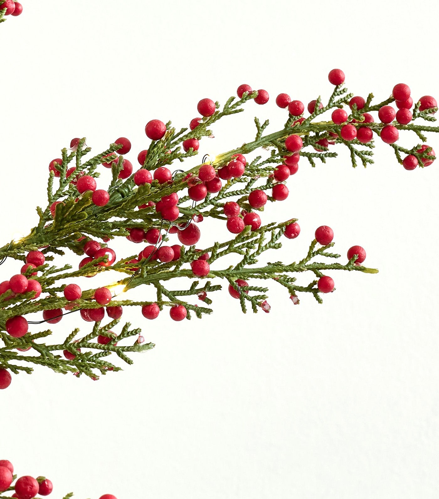 Faux Lit Cedar Berry Pine Branch