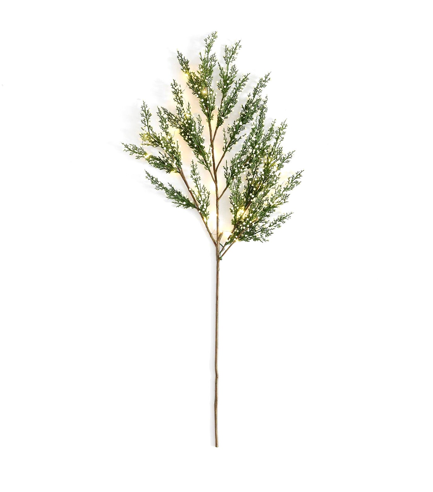 Faux Lit Cedar Berry Pine Branch